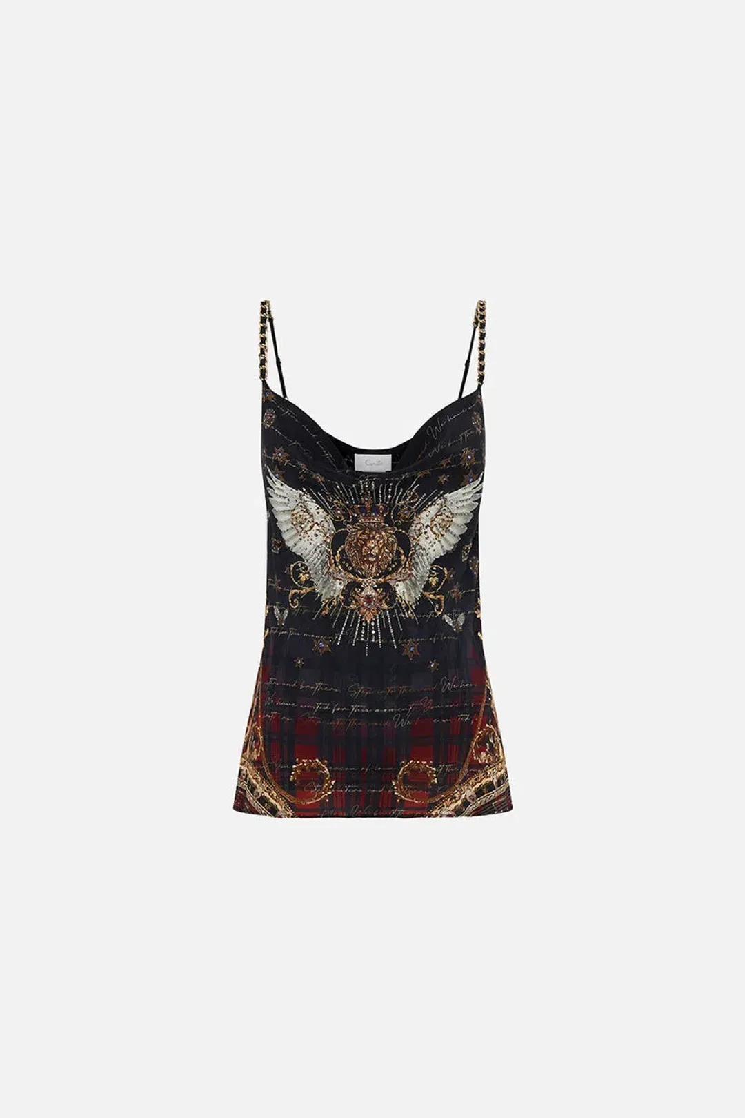 Camilla x Robbie Williams Bias Cami Top Black Print Size XL/Au 16 for rent on The Volte - main image