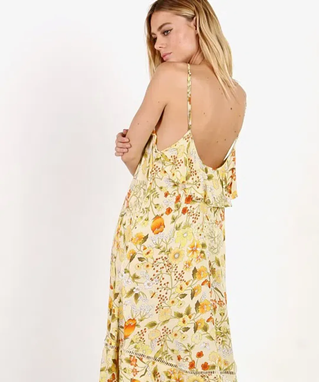 Spell & the Gypsy Sayulita Frill Maxi Dress Sunflower Print Size 12 for rent on The Volte - main image