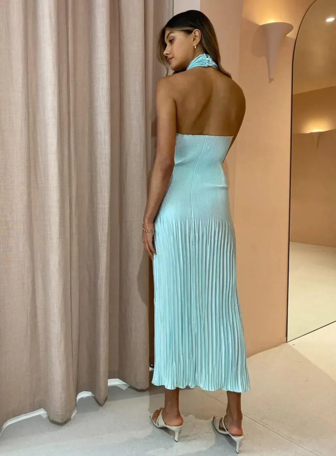 L'idée Soirée Halter Gown Mint Size 12 for rent on The Volte - main image