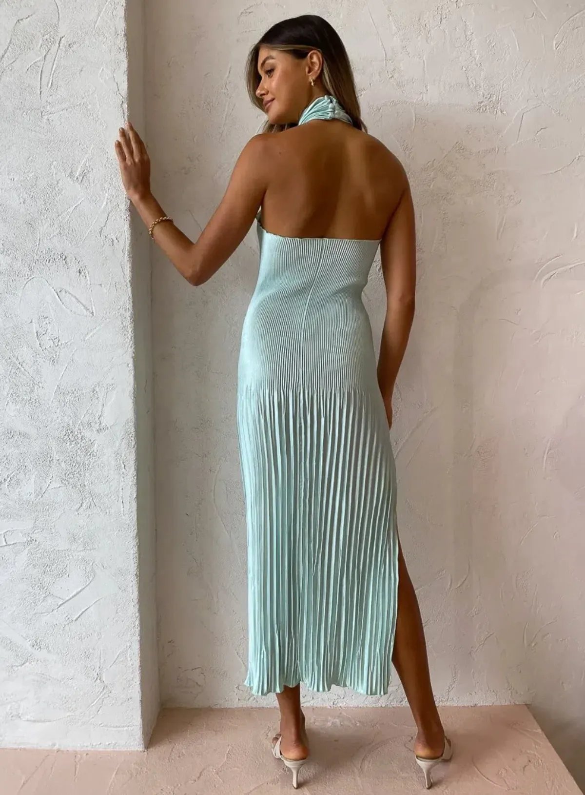 L'idée Soirée Halter Gown Mint Size 12 - Image 6