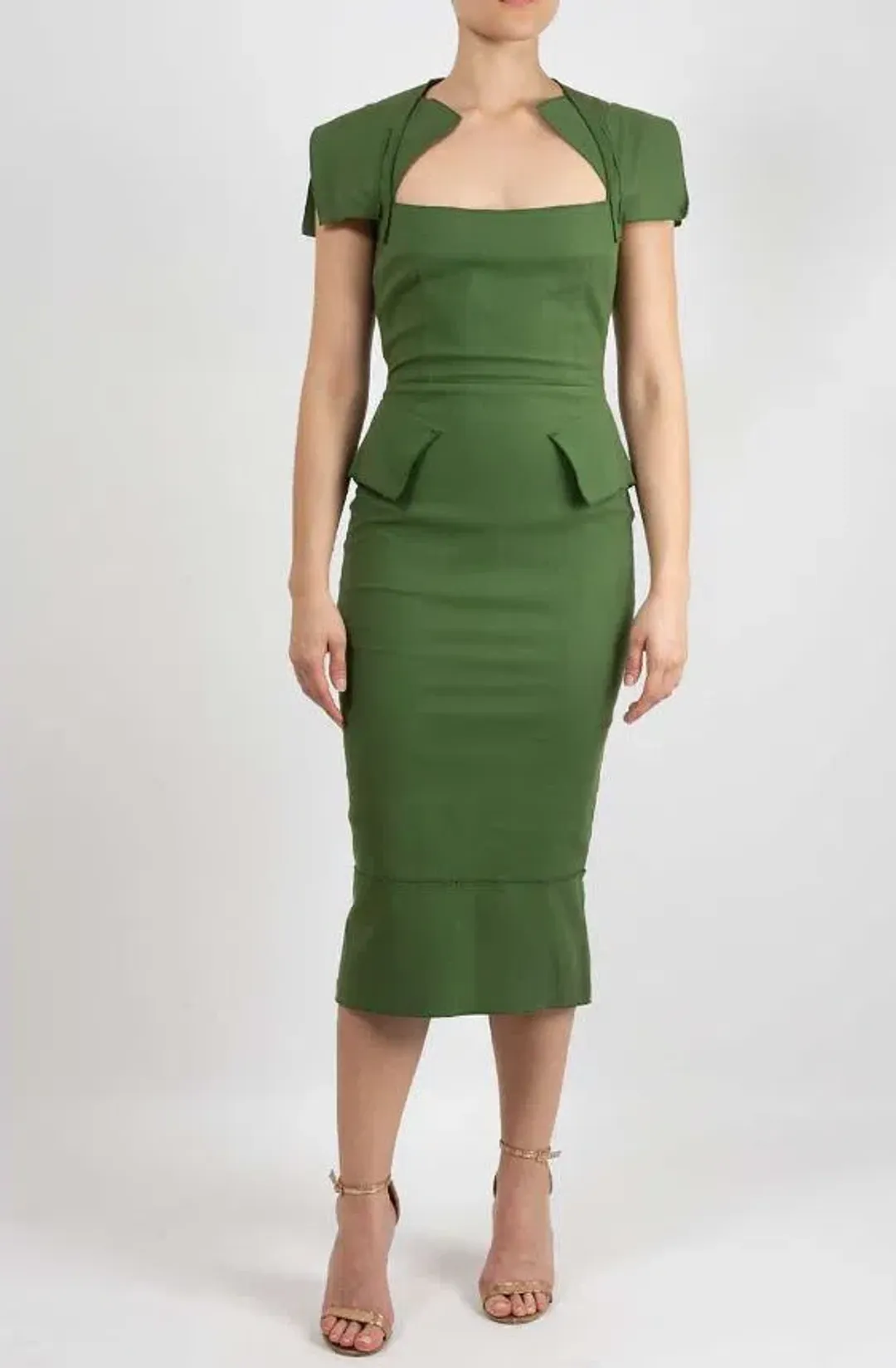 Roland Mouret Galaxy wiggle dress size UK 14 black stripe cottpn/lycra  for rent on The Volte - main image