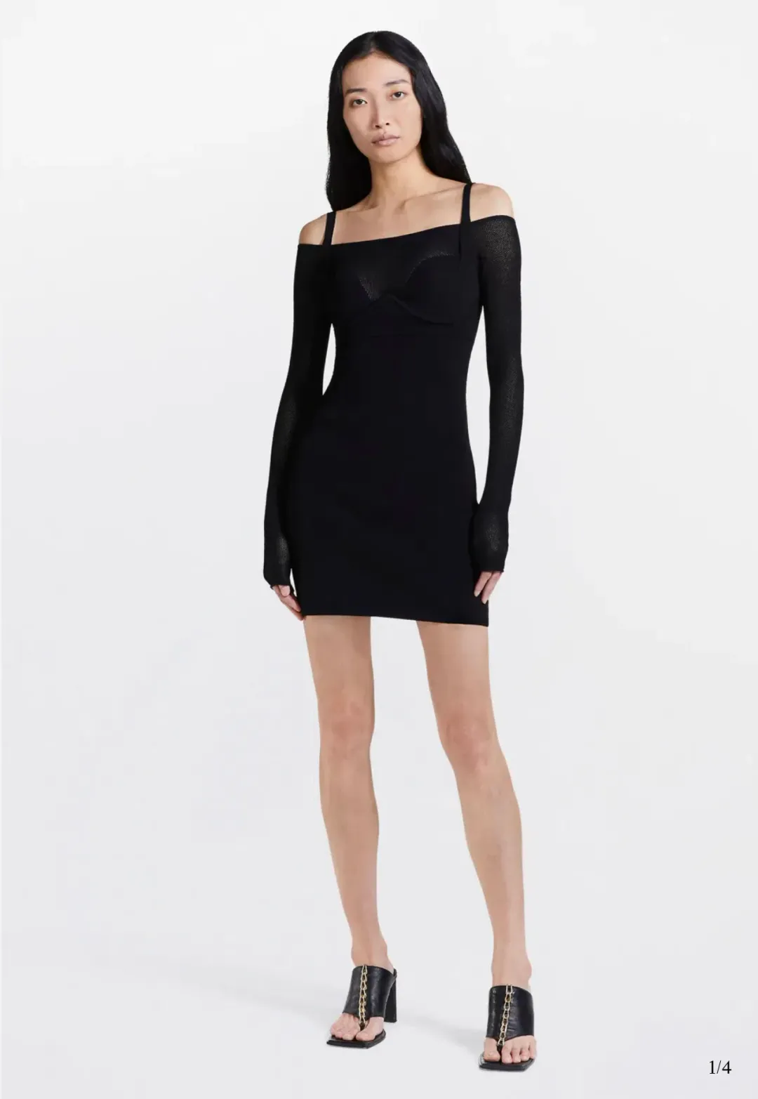 Dion Lee Hosiery Mesh Dress Black Size 10  for rent on The Volte - main image