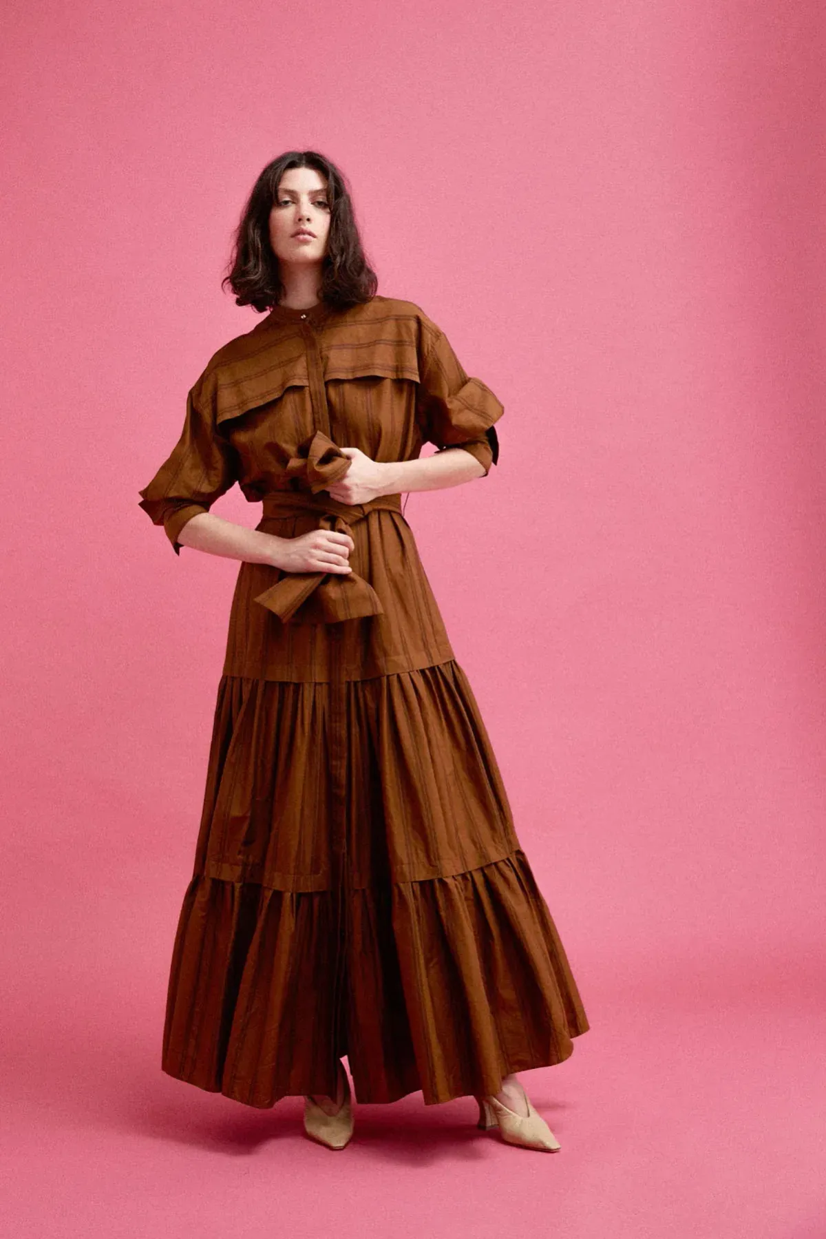 Acler Hugh Maxi Dress Dijon Stripe Size 6  - Image 1