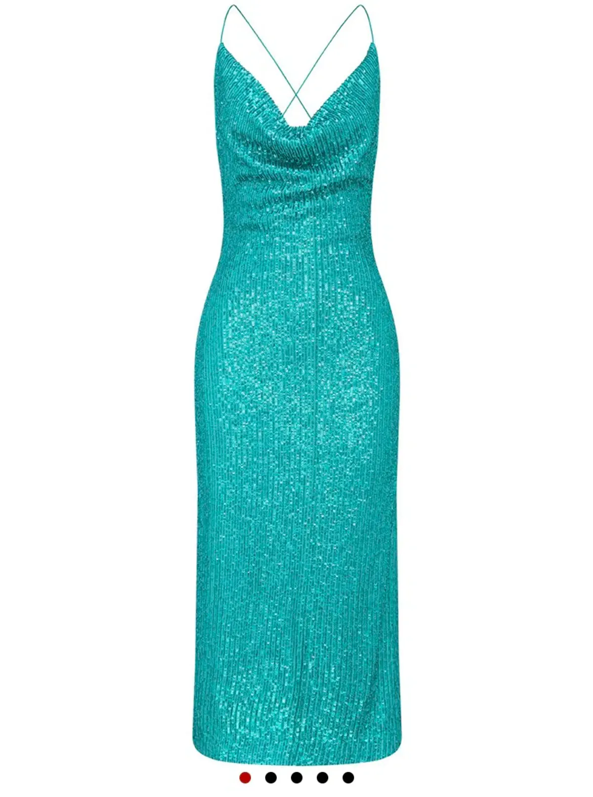 Rebecca Vallance Missing Hours Midi Dress Turquoise Size 8 - Image 6