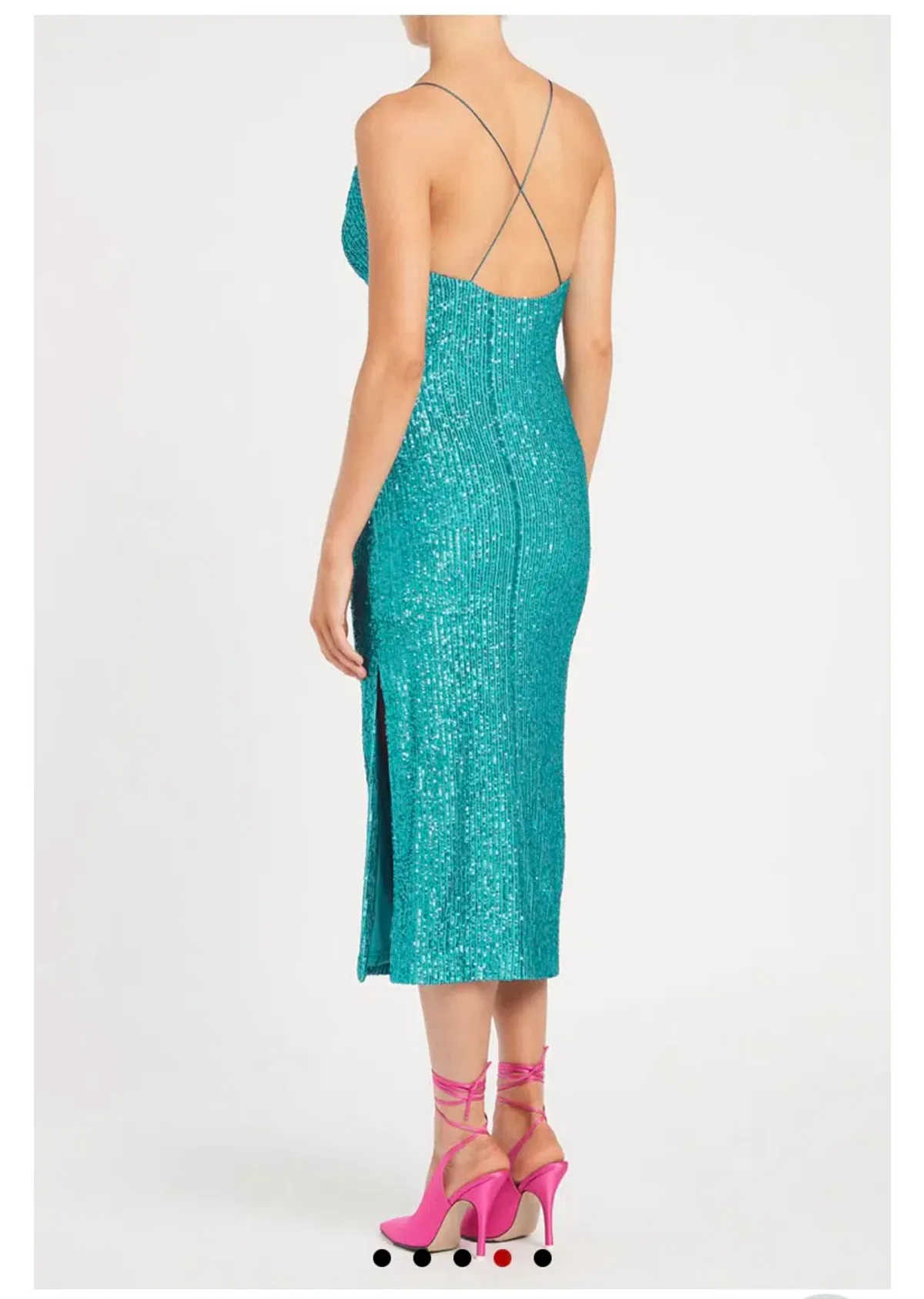 Rebecca Vallance Missing Hours Midi Dress Turquoise Size 8 - Image 2