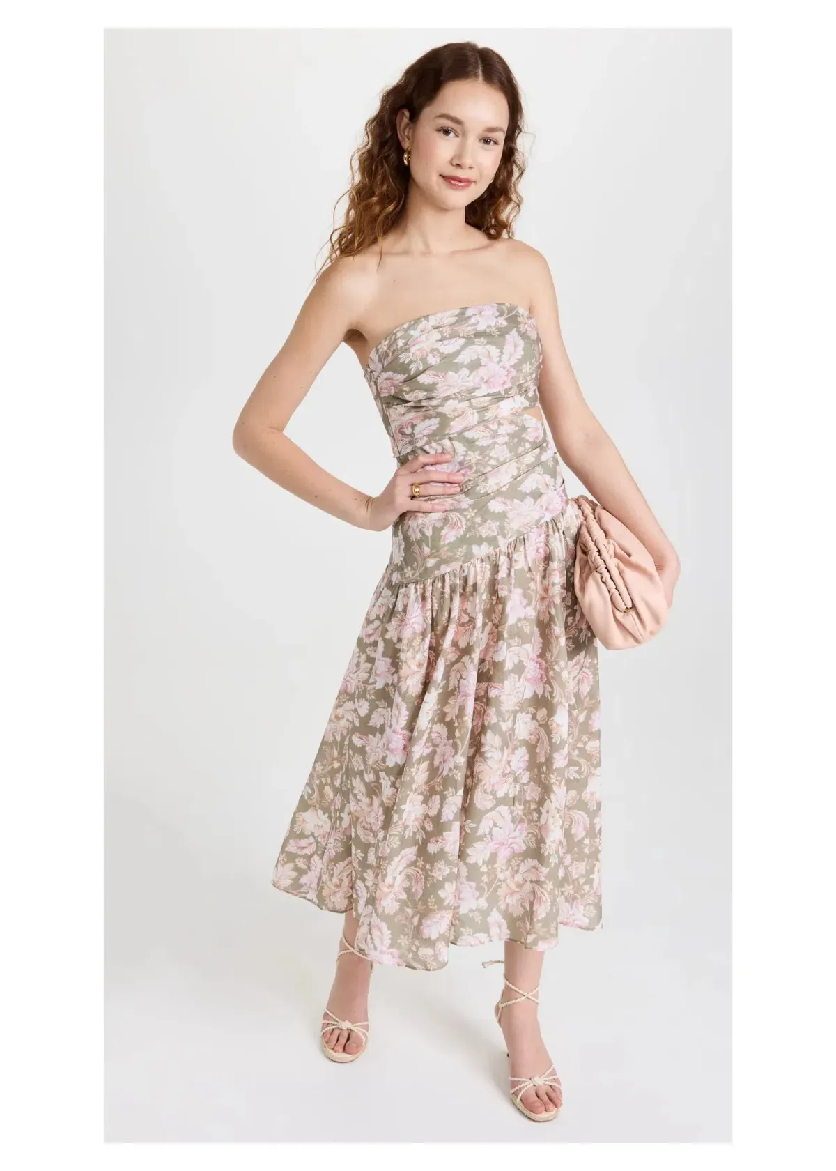 Zimmermann Lyre Wrap Tie Side Midi Dress Floral Size 1 / Au 10 - Image 2