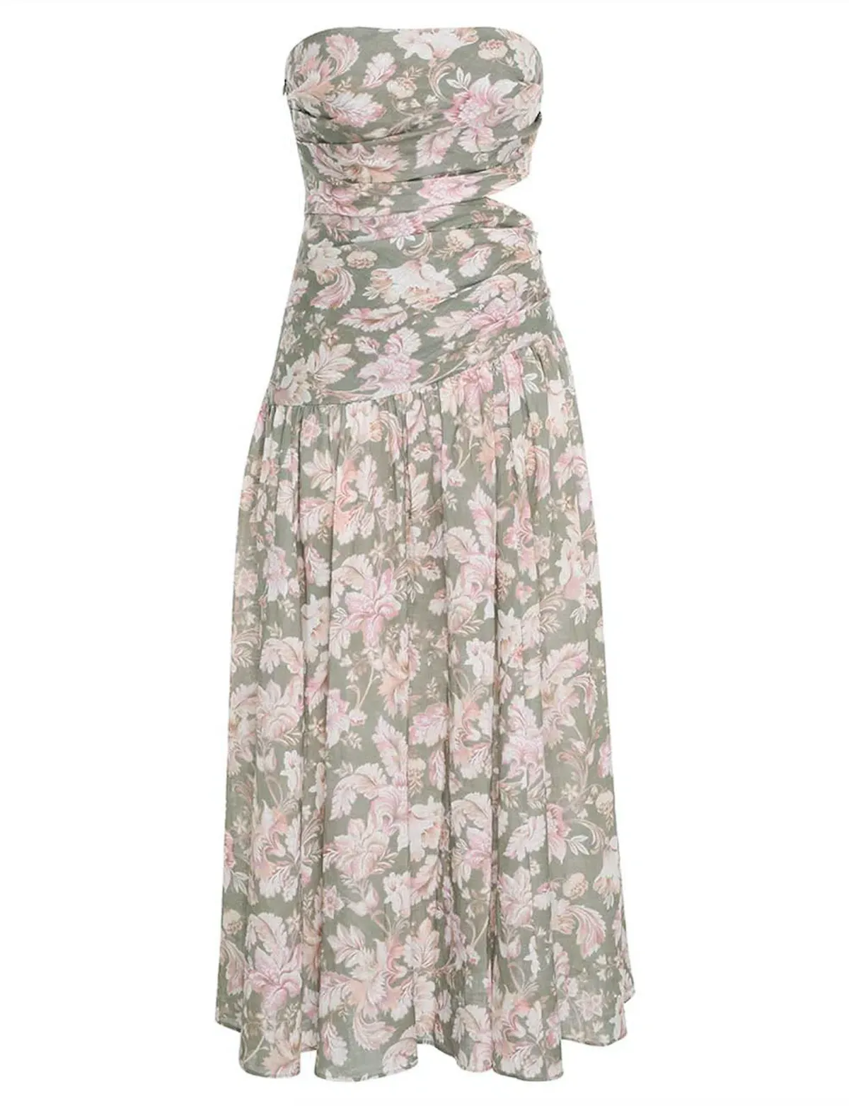 Zimmermann Lyre Wrap Tie Side Midi Dress Floral Size 1 / Au 10 - Image 4