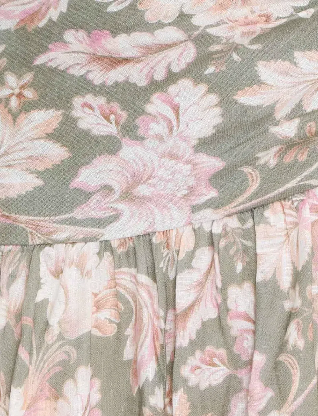 Zimmermann Lyre Wrap Tie Side Midi Dress Floral Size 1 / Au 10 for rent on The Volte - main image