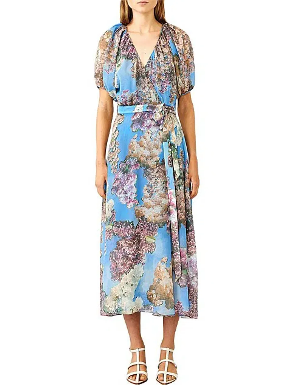 Ginger and Smart New Romantic Wrap Dress Blue Floral Size 8 - Image 2