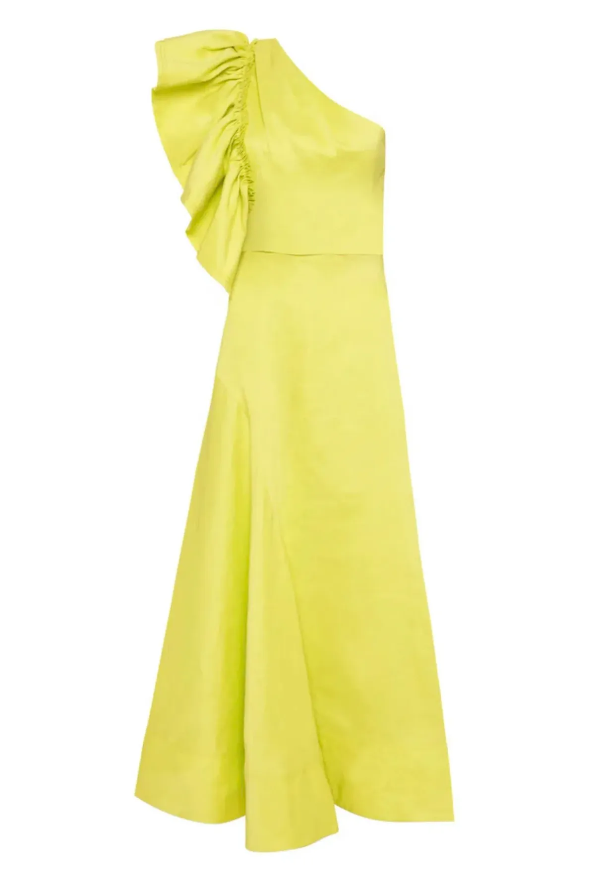 Aje Bonjour Asymmetric Midi Dress Lime Green Size 8 / S - Image 4