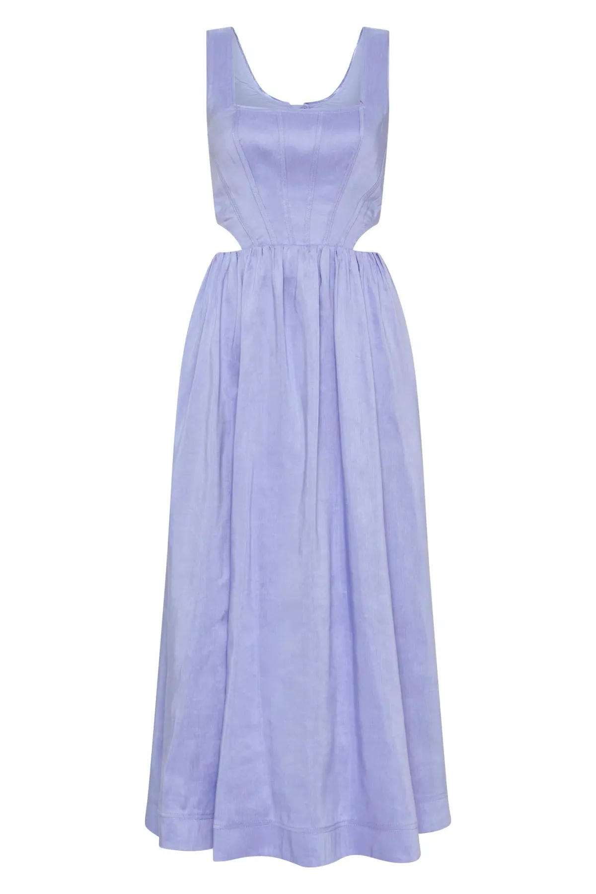 Aje Virginie Cut Out Midi Dress Cool Lavender Size 8 / S - Image 4