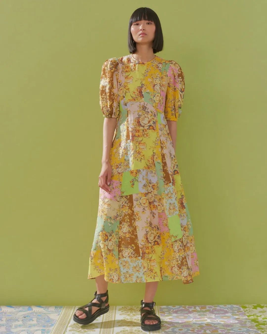 Alémais Matilde Midi Dress Floral Size 12 for rent on The Volte - main image