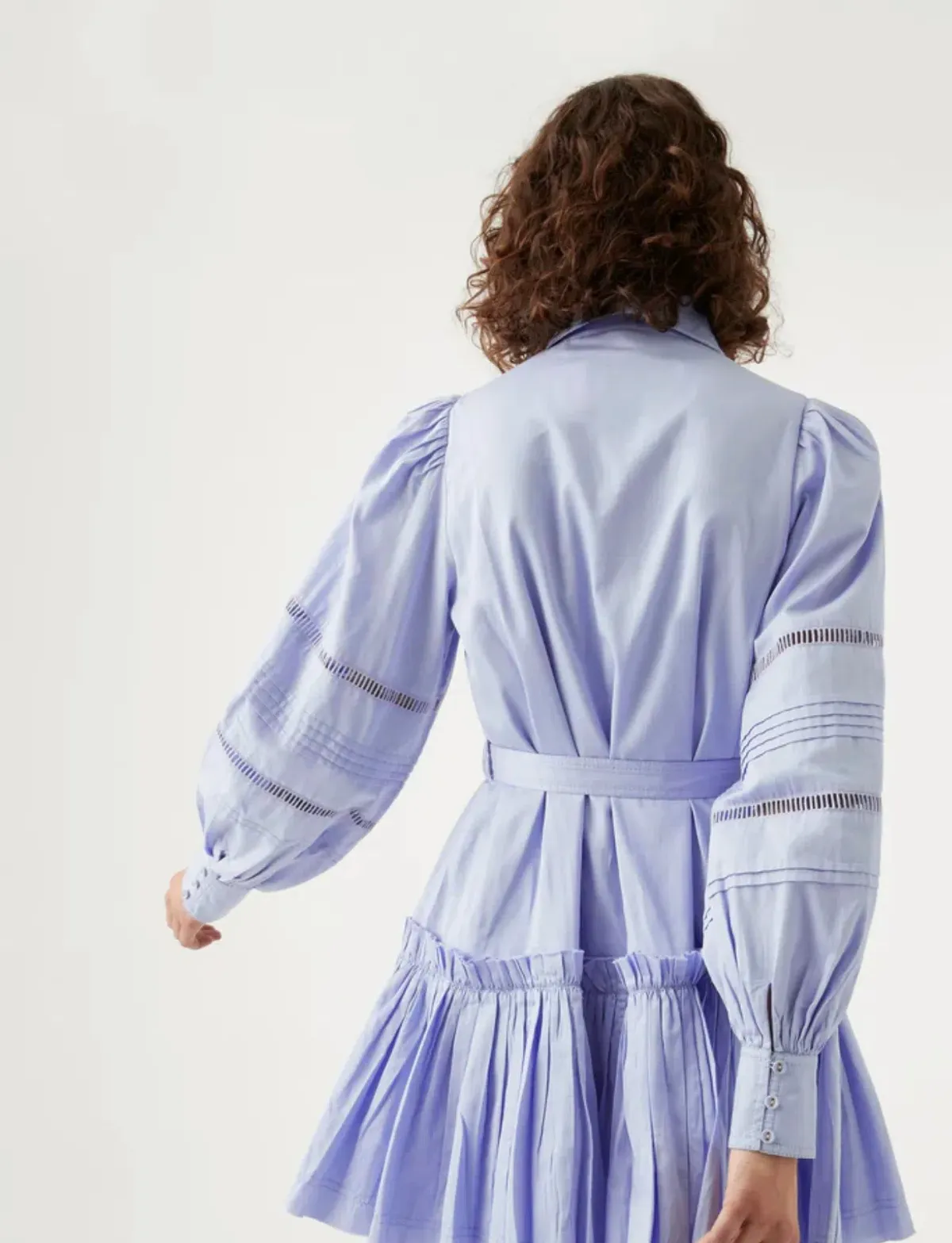 Aje Elodie Ladder Trim Mini Dress Cool Lavender Size 14 - Image 4