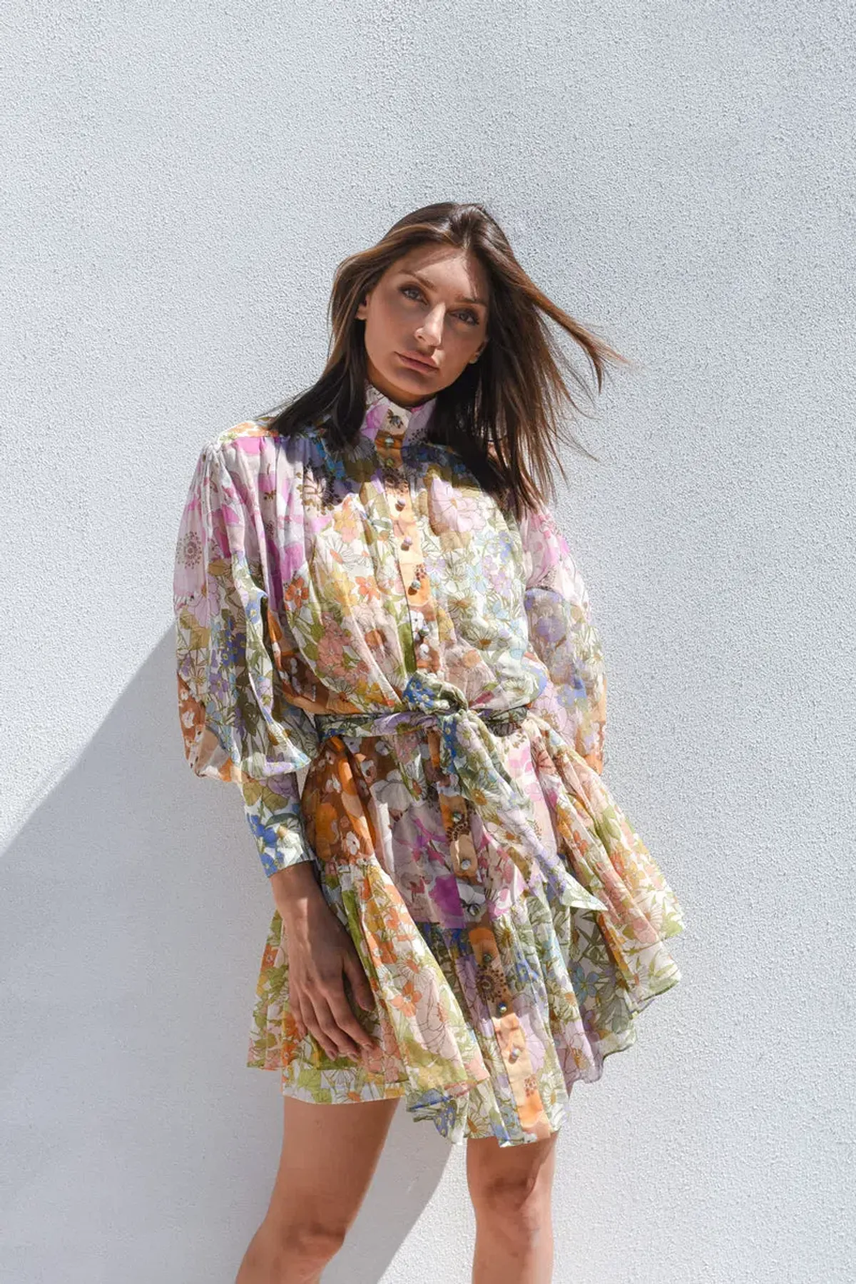 Zimmermann Super Eight Lantern Mini Dress Floral Size 2 / Au 12 - Image 2