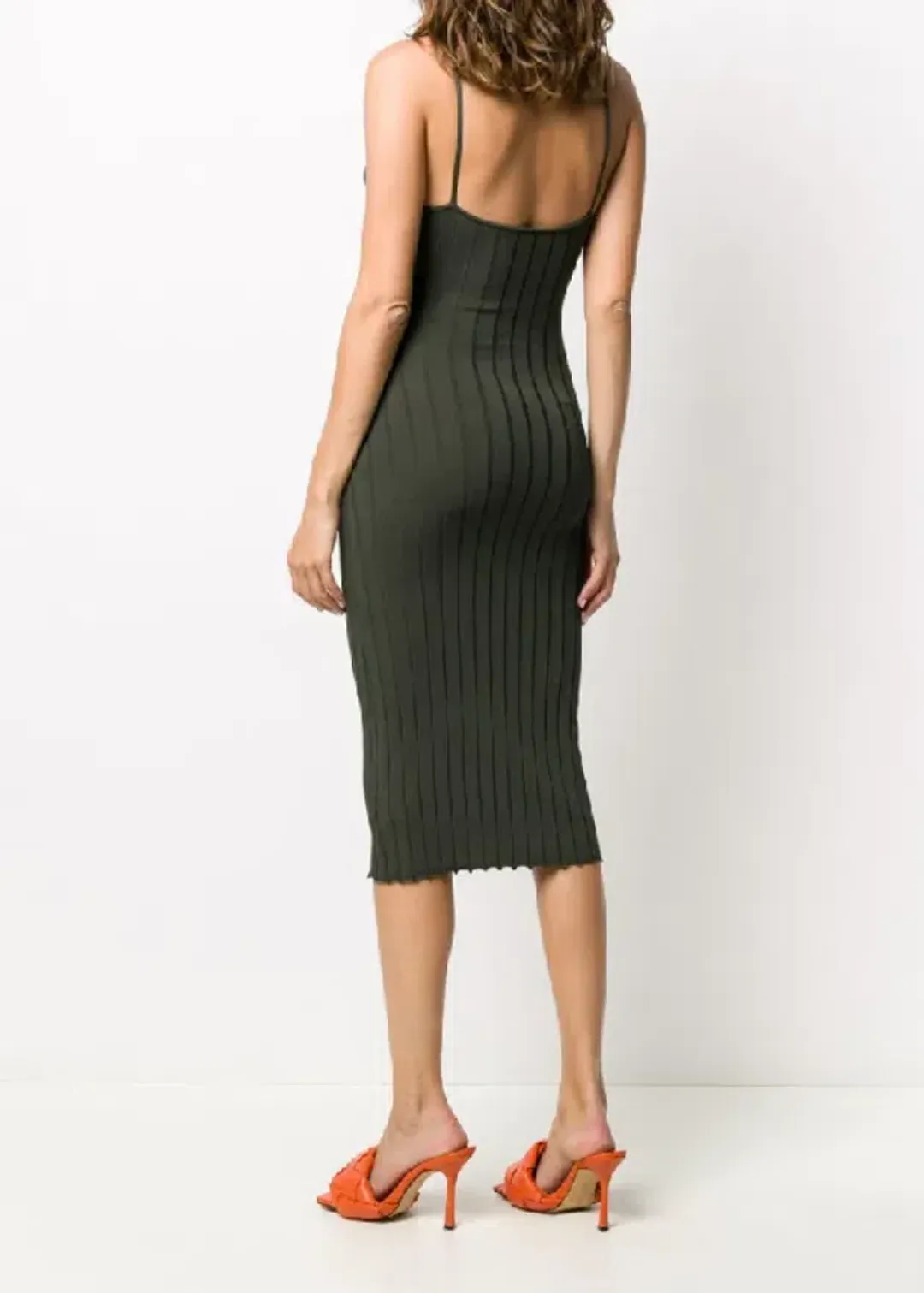 Dion Lee Braid Cami Midi Dress Olive Green Size XS / 6 for rent on The Volte - main image