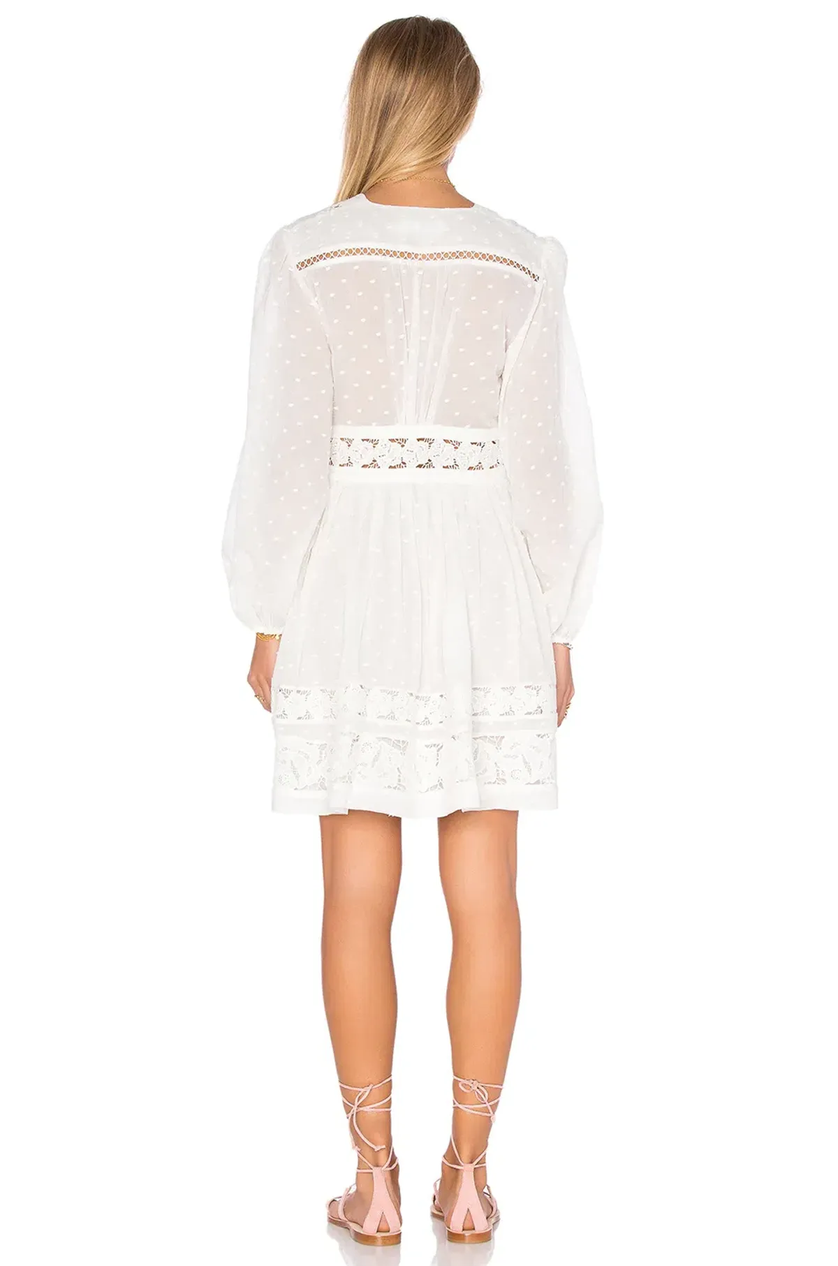 Zimmermann Realm Embroidered Panel Dress White Size 8 - Image 4