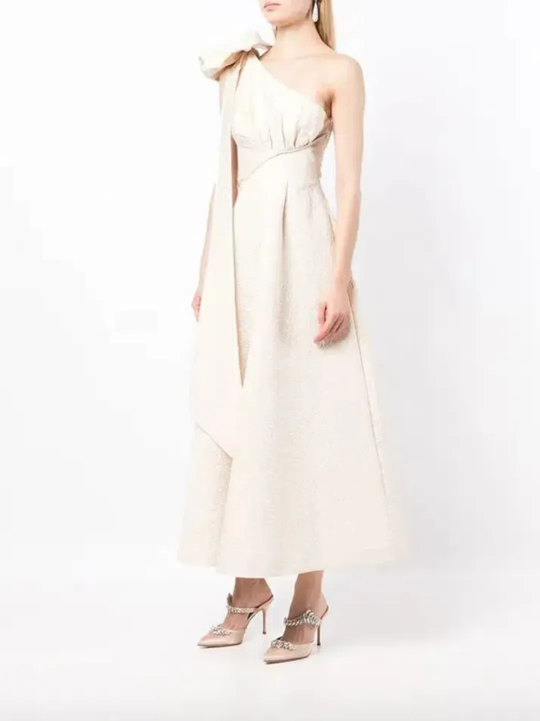 Rachel Gilbert Malea Midi Dress Stone Size AU 6 for rent on The Volte - main image