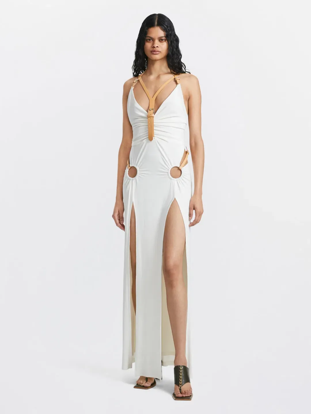 Dion Lee Bridle Gathered Dress White Size 6 / XS for rent on The Volte - main image