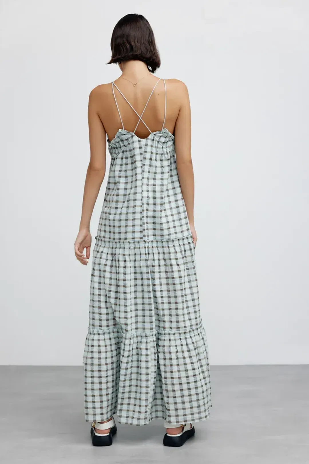 Significant Other Emily Maxi Dress in Mint Check Size 8 for rent on The Volte - main image