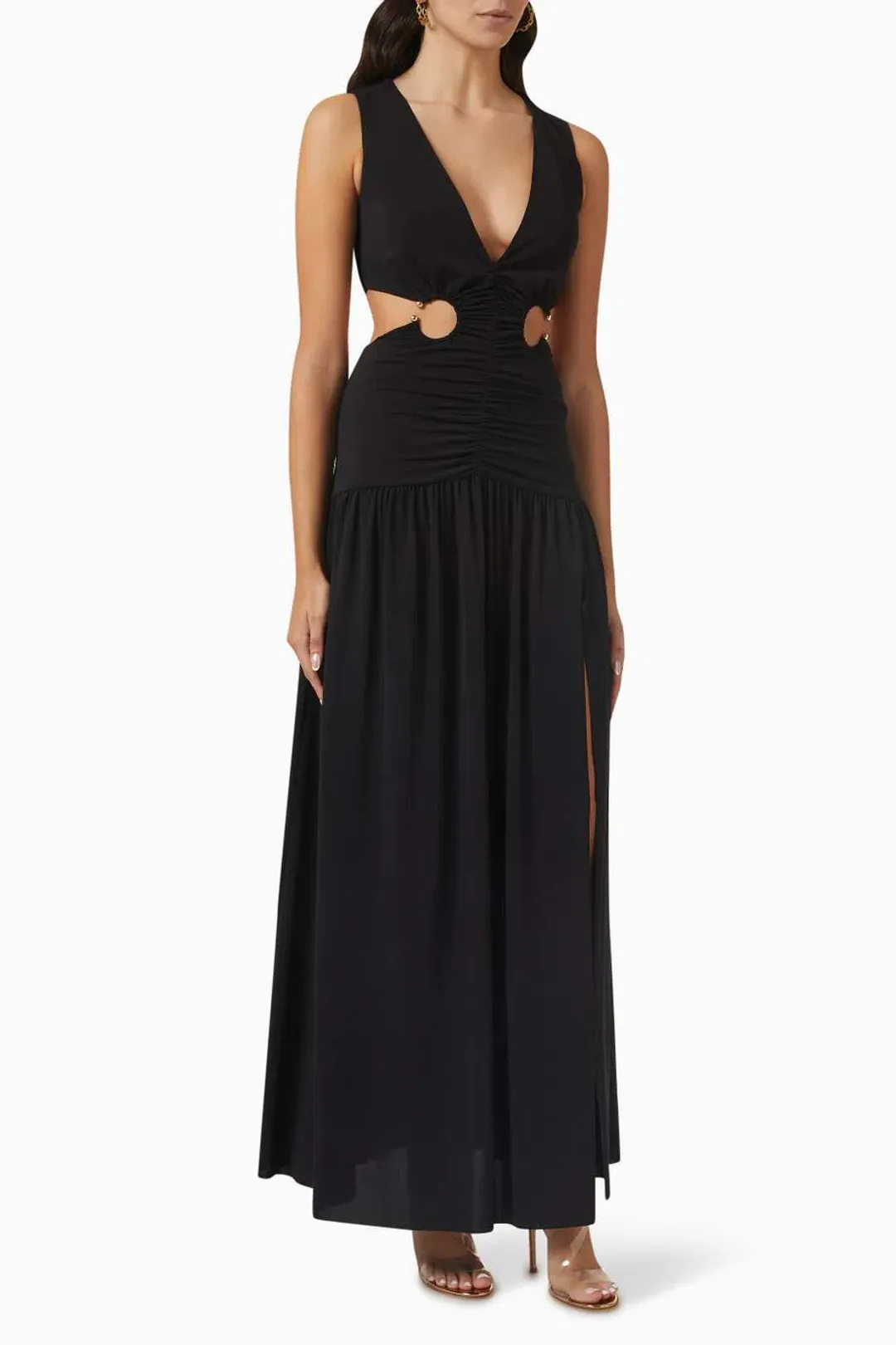 Bec & Bridge Evoke V Crepe Maxi Dress Black Size 8 for rent on The Volte - main image