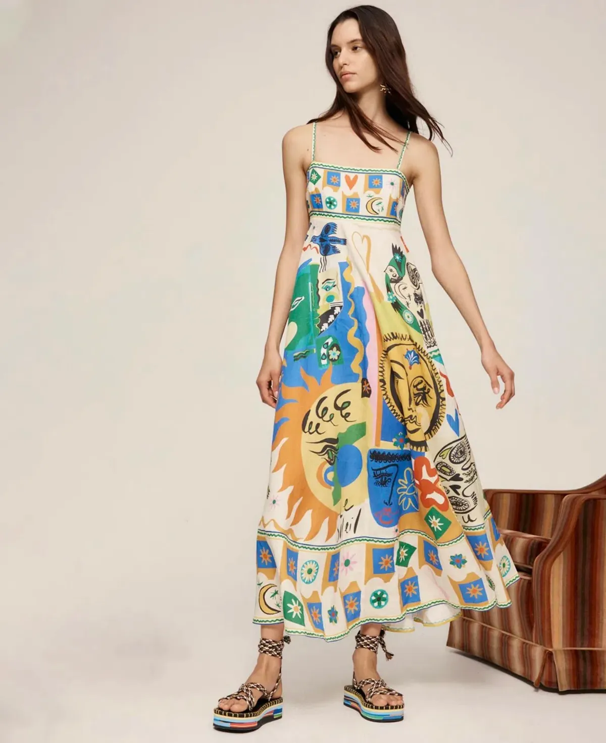 Alemais Soleil Sundress Print Size 6 - Image 3