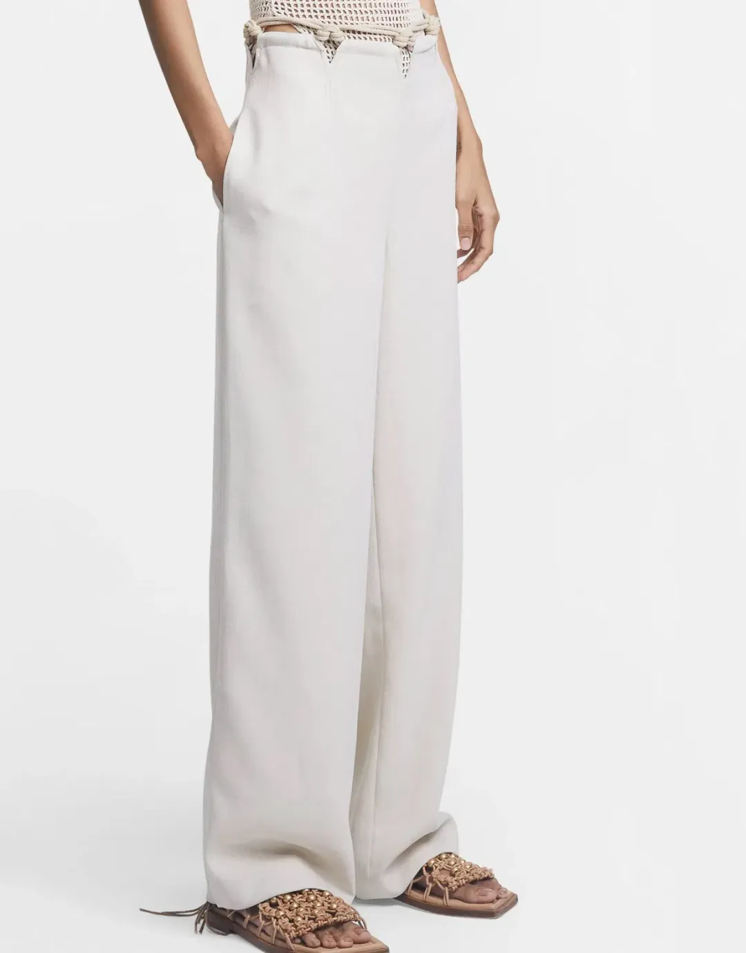 Dion Lee Macrame Pant in Ivory Size XS / AU 6 for rent on The Volte - main image