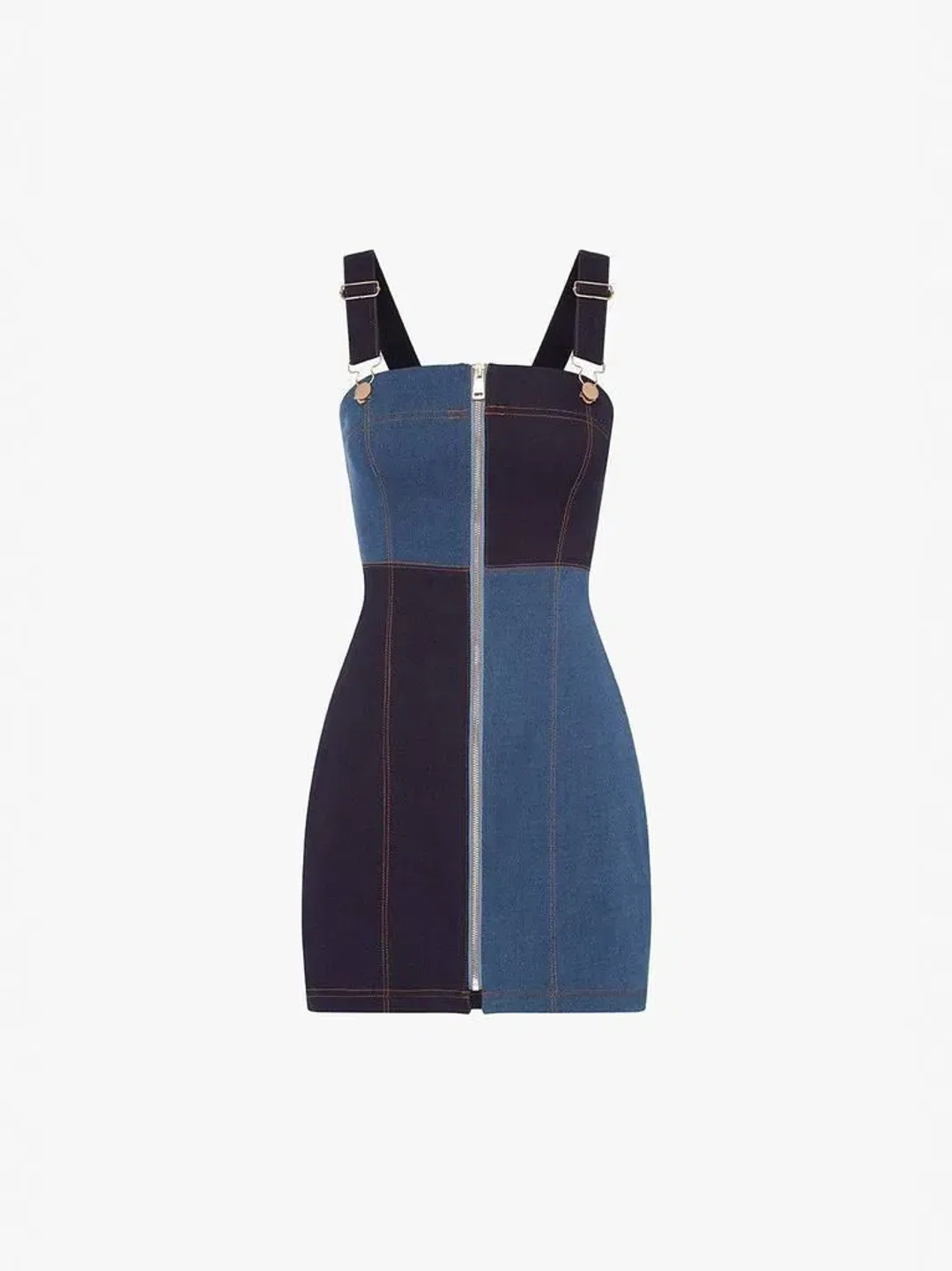 Alice McCall Hello It's Me Denim Patchwork Mini Dress Size 6 for rent on The Volte - main image