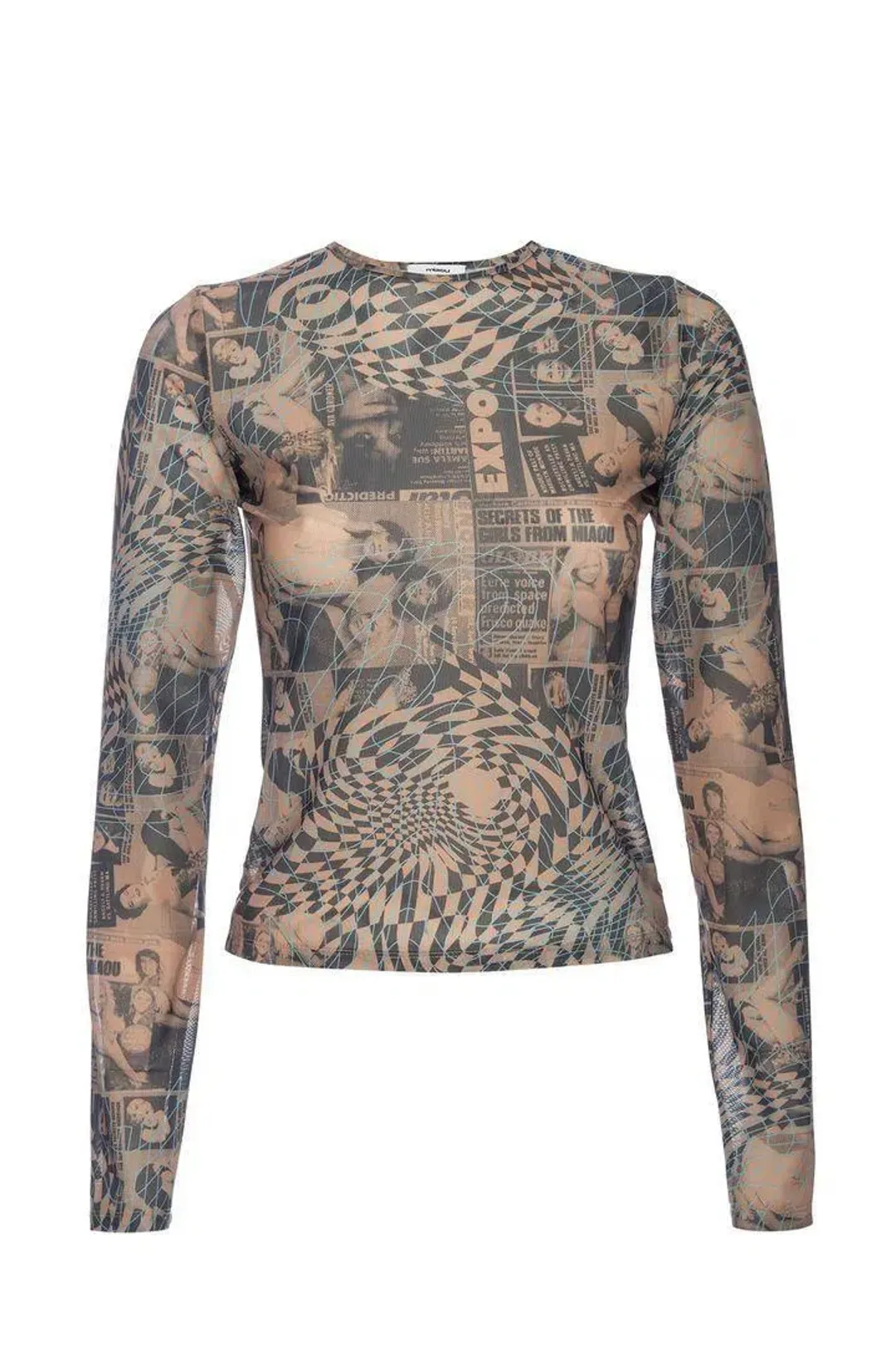 Miaou Wanted Long Sleeve Tee Print Size XS/Au 6 for rent on The Volte - main image