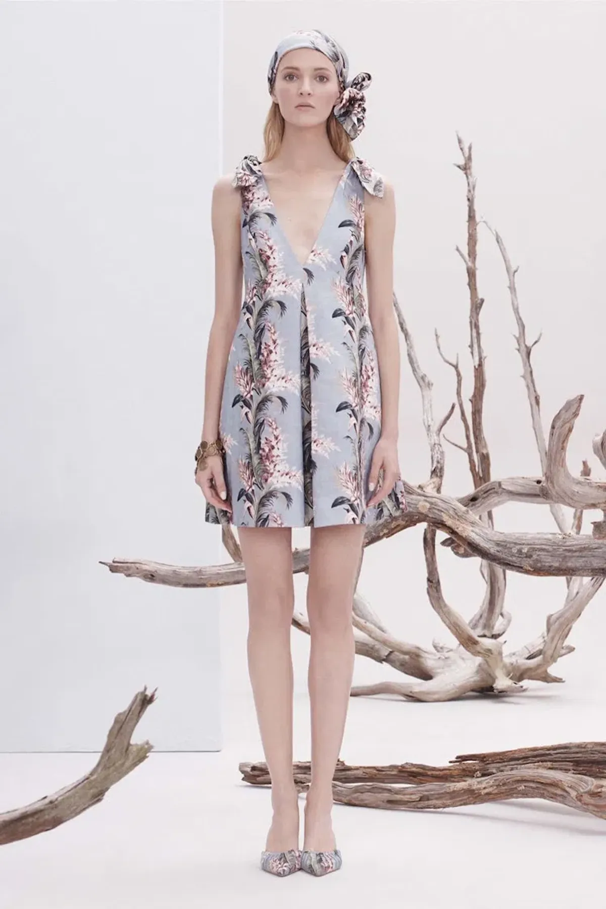 Zimmermann Winsome Trapeze Dress in Blue Floral Size 0/Au 8 for rent on The Volte - main image