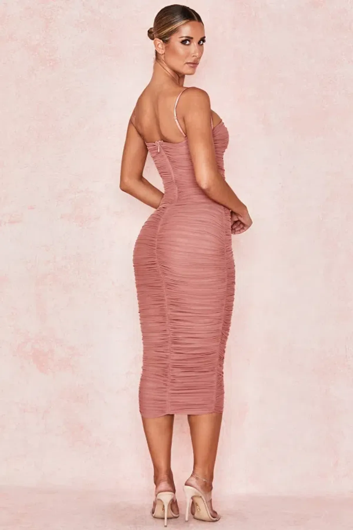 House of CB Sirene Mesh Midi Dress Antique Rose Size S / Au 8  - Image 3