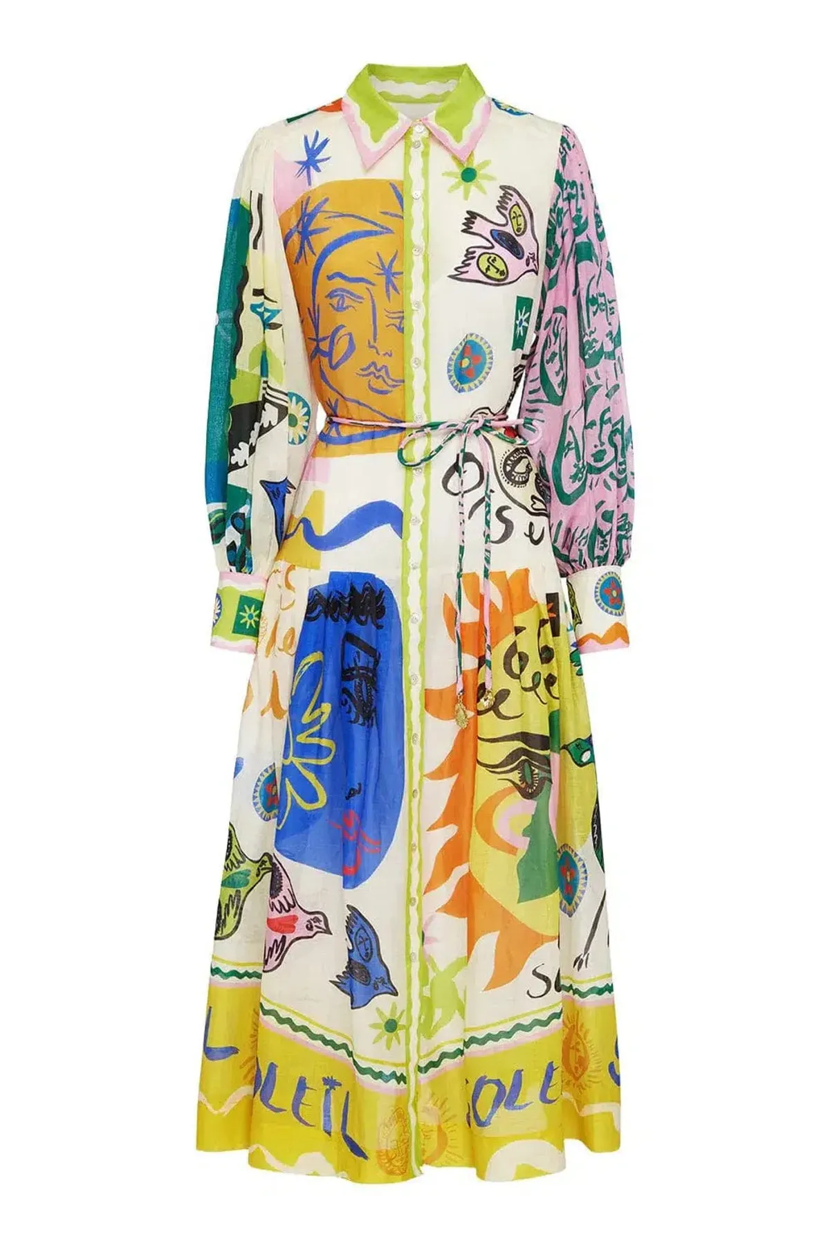 Alemais Soleil Patchwork Shirtdress - Size 12 - Image 3