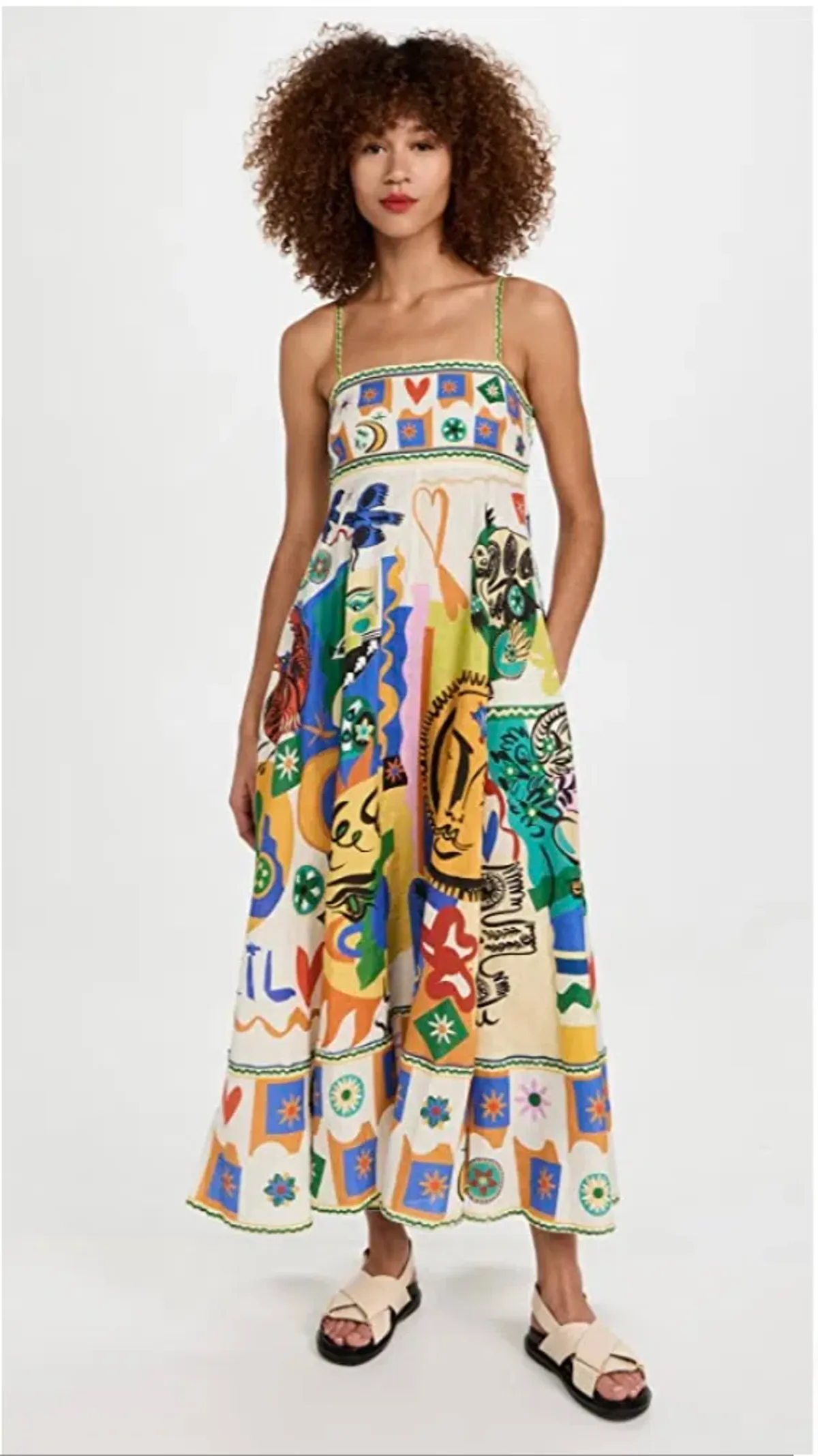 Alemais Soleil Midi Sundress in Ivory Size 10 - Image 2