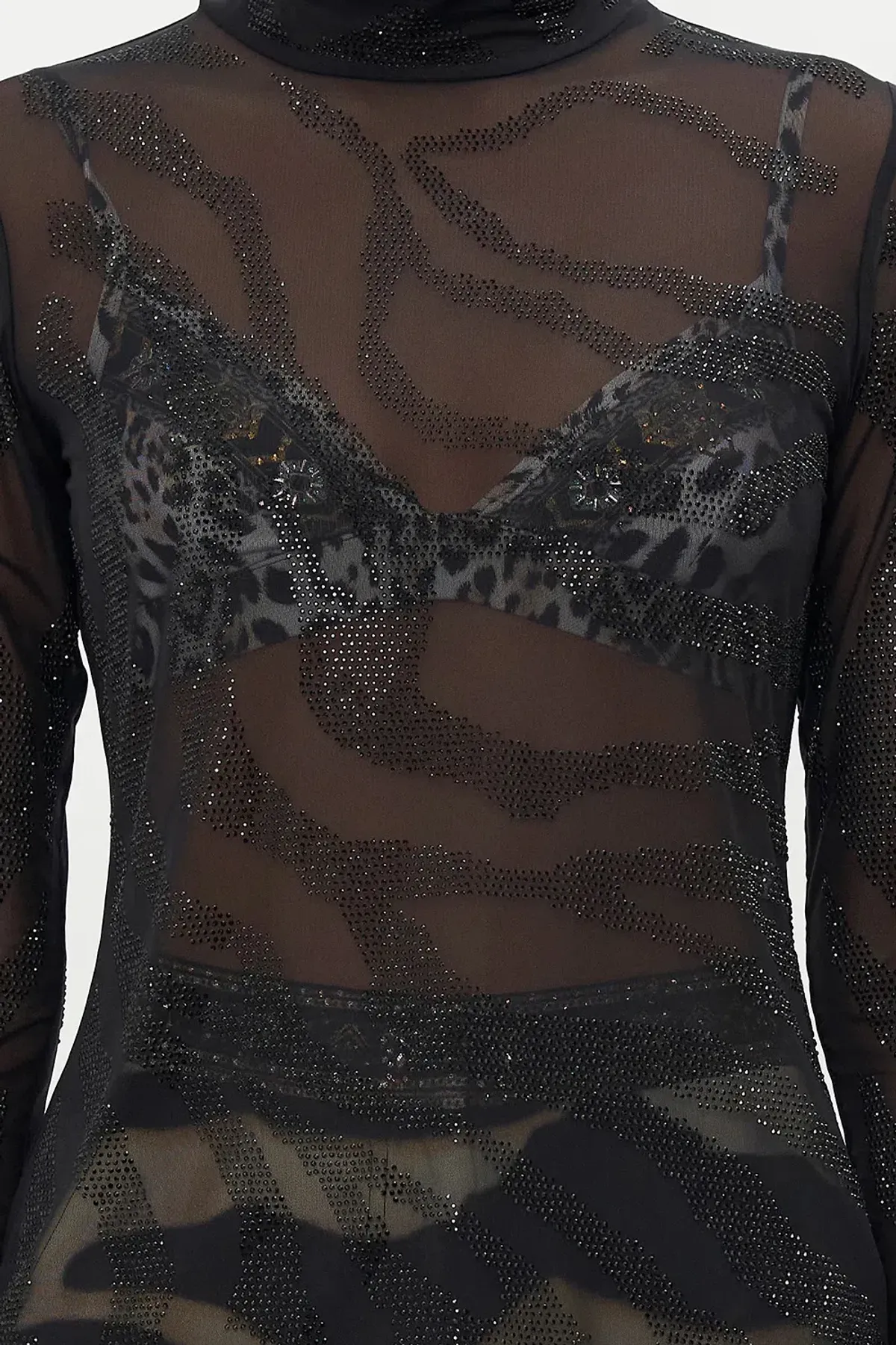 Camilla Jersey Turtleneck Tame My Tiger Black with Camilla Cool For Cats Soft Bra with Back Clip (AU16) - Image 1