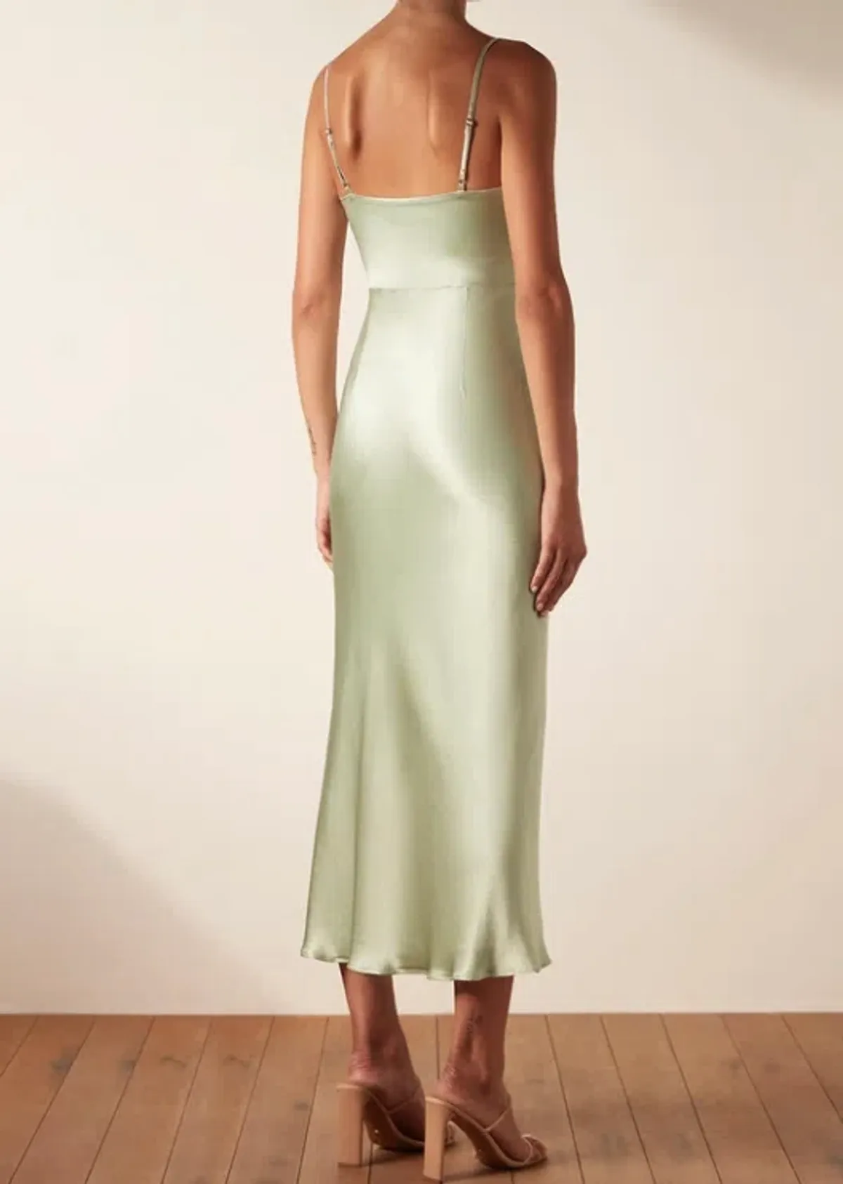 Shona Joy Felicity Lace Up Midi Dress Thyme Green Size 10 / M - Image 2