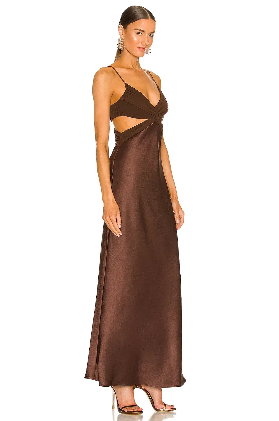 Bec & Bridge Nadia Twist Maxi Dress Chocolate Brown Size XS / AU 6 for rent on The Volte - main image