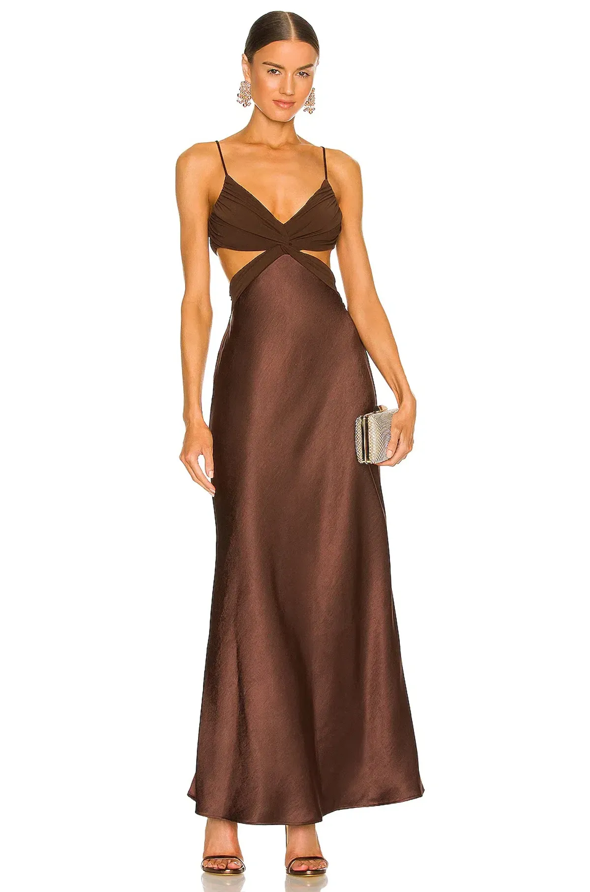 Bec & Bridge Nadia Twist Maxi Dress Chocolate Brown Size XS / AU 6 - Image 4