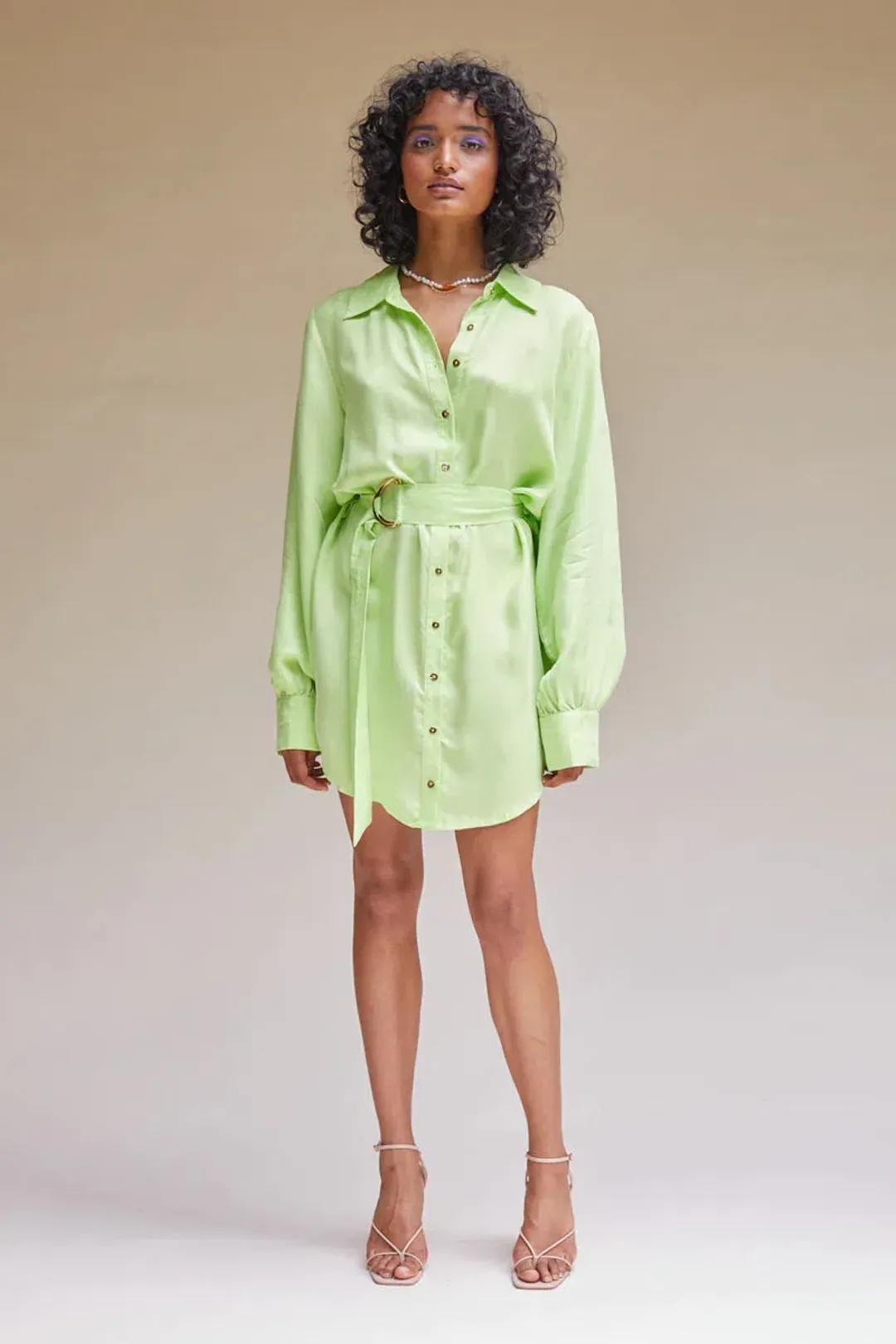 Suboo Sky Mini Shirt Dress in Green Size 12 for rent on The Volte - main image