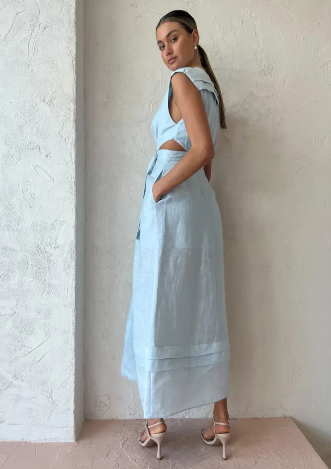 Acler Telford Dress Cloud Blue Size 16 for rent on The Volte - main image