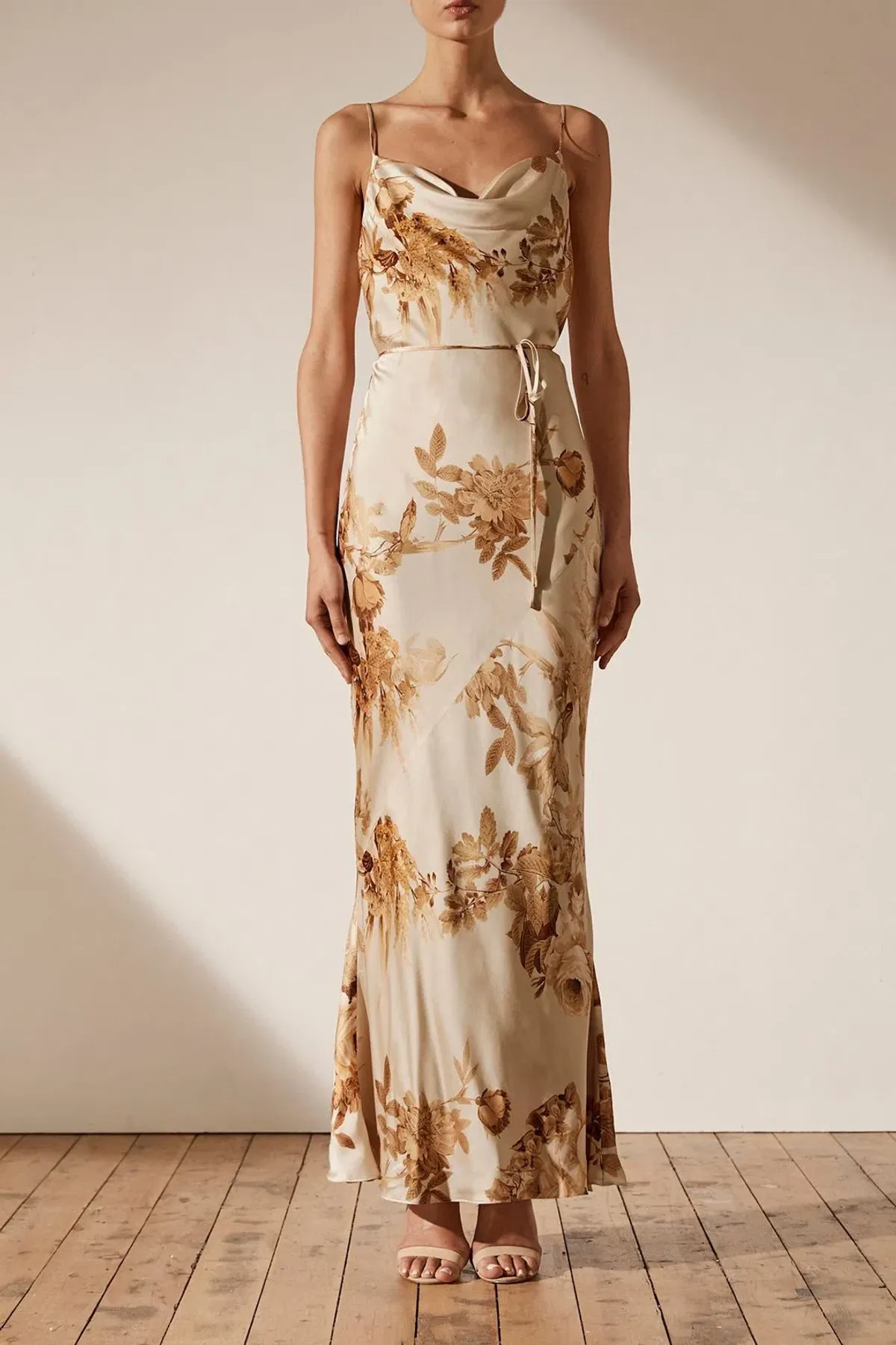 Shona Joy Ines Bias Cowl Maxi Dress Floral Size 8 / S - Image 1