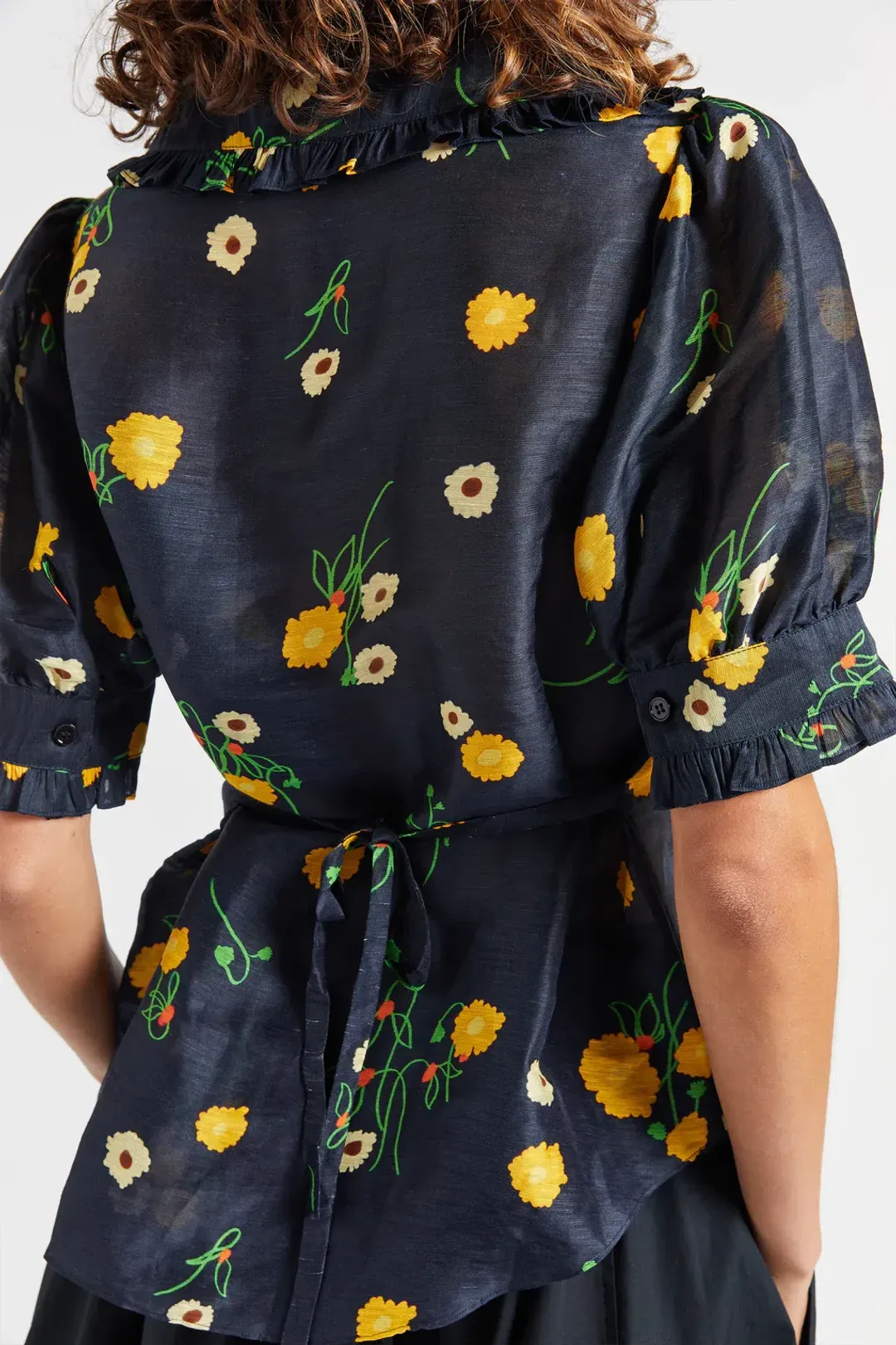 Lee Mathews Ketty Blouse in Navy Floral Size 1/Au 8 for rent on The Volte - main image