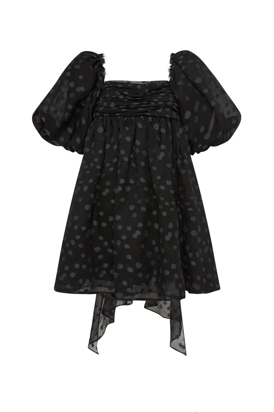 La Piscine Puff Sleeve Bow Back Mini Dress for rent on The Volte - main image