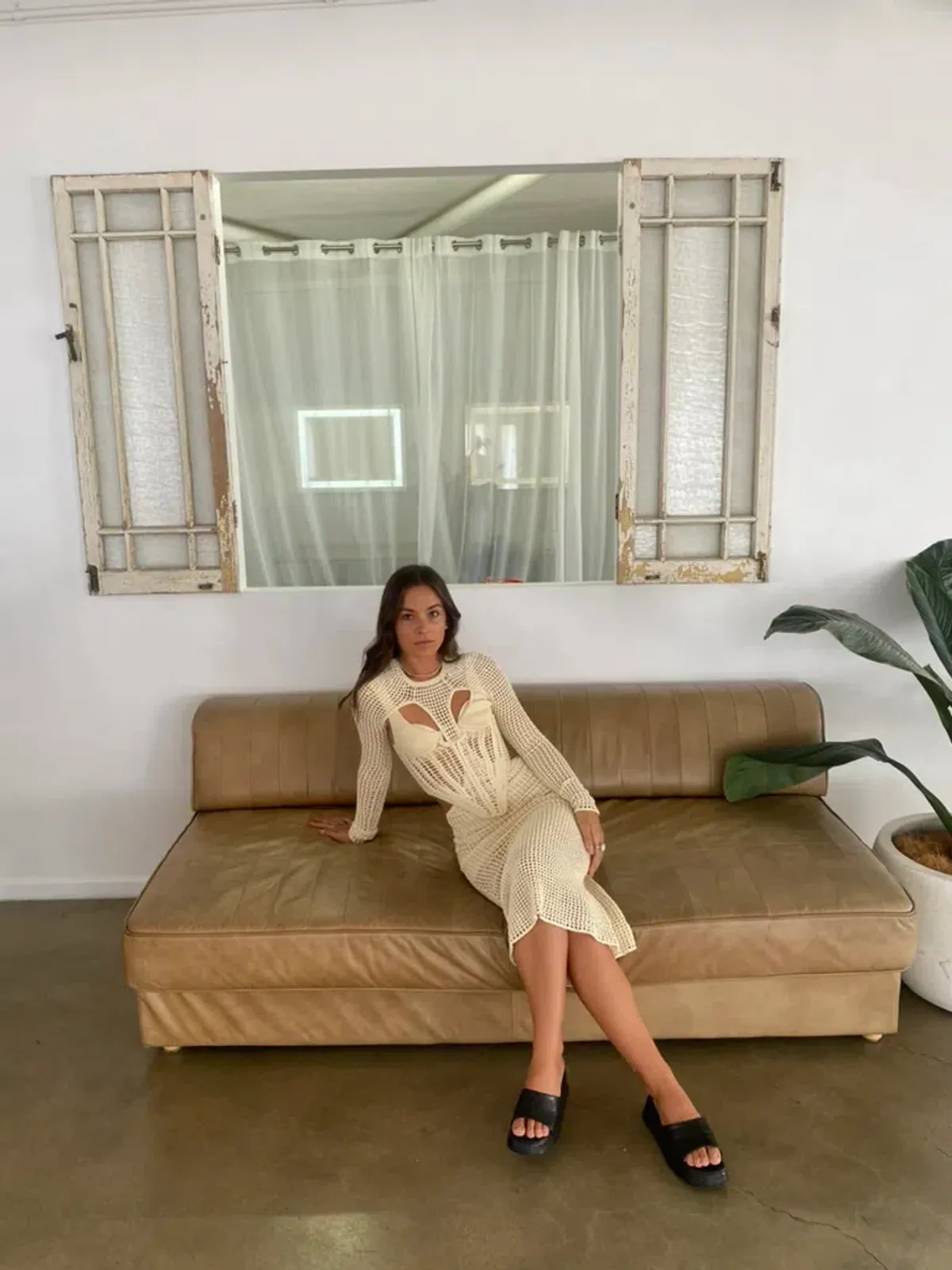 Dion Lee Stirrup Crochet Dress Cream Size XS/Au 6 - Image 6