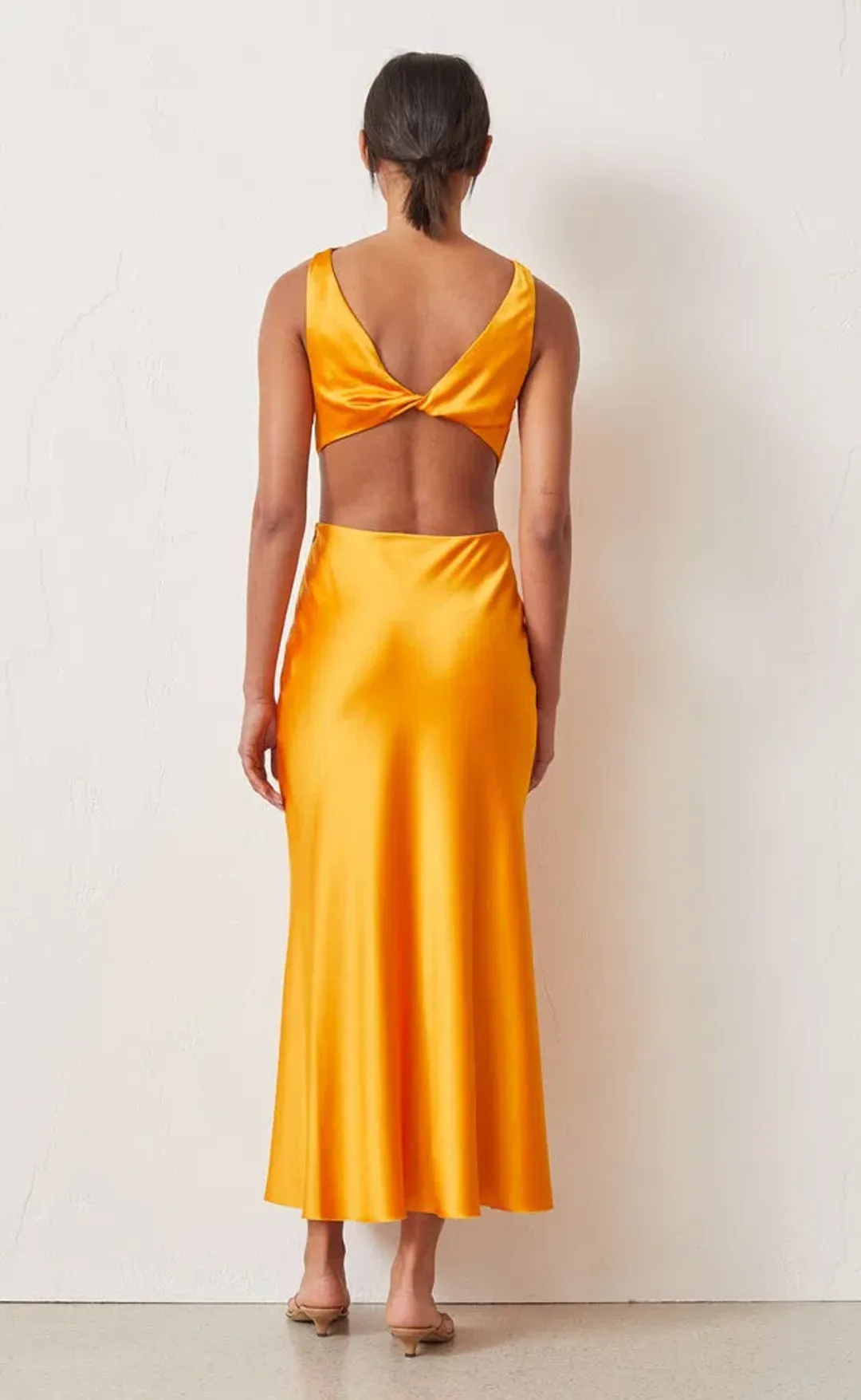 Bec & Bridge Seraphine Cut out Midi Dress Tangerine Size 8  for rent on The Volte - main image