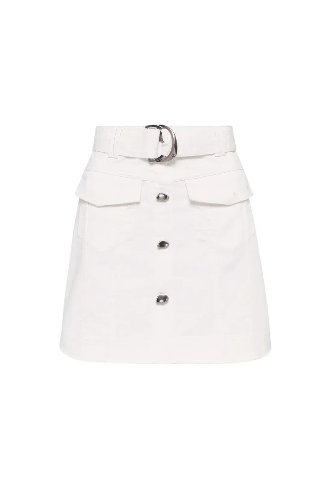 AJE Arlow Denim Mini Skirt  White Size 8 for rent on The Volte - main image