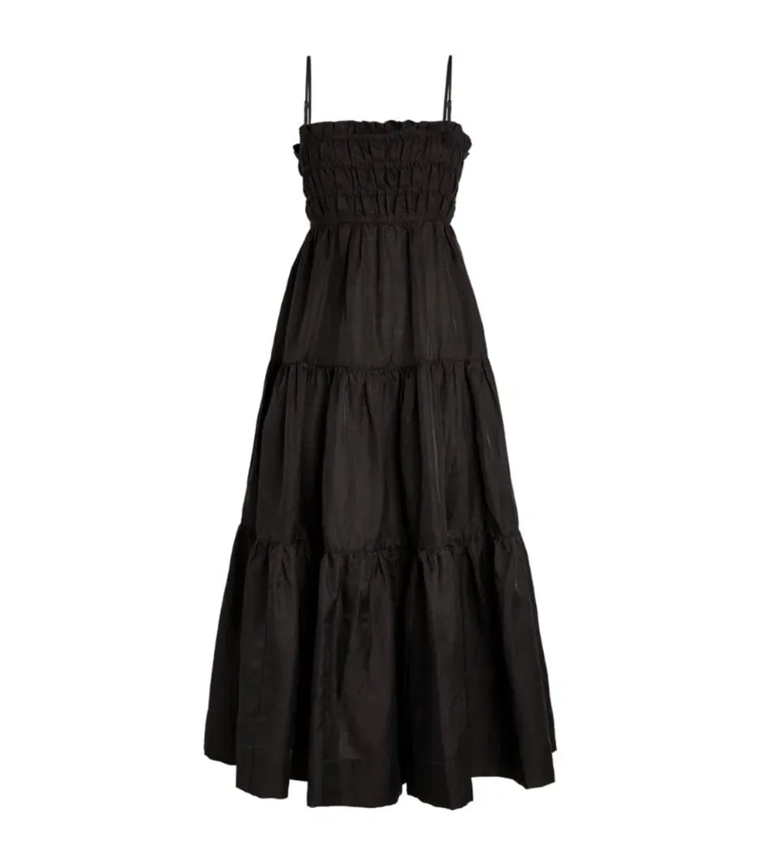Shona Joy Bruna Linen Midi Black Size 8 for rent on The Volte - main image