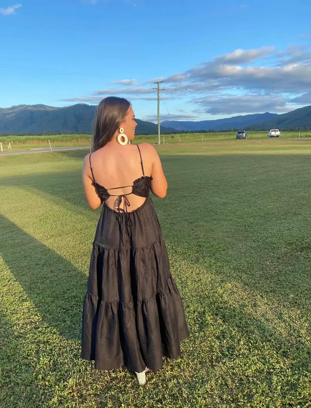 Shona Joy Bruna Linen Midi Black Size 8 for rent on The Volte - main image