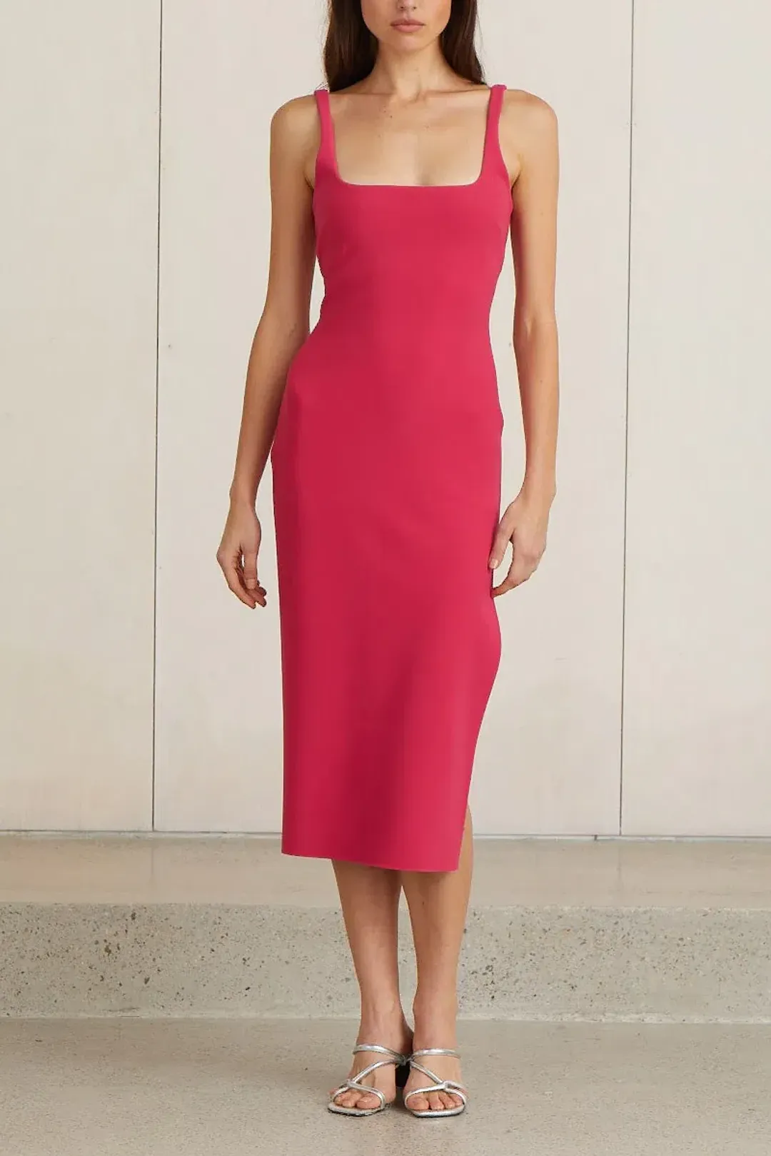 Bec & Bridge Valentine Midi Dress Pink Size 6 for rent on The Volte - main image