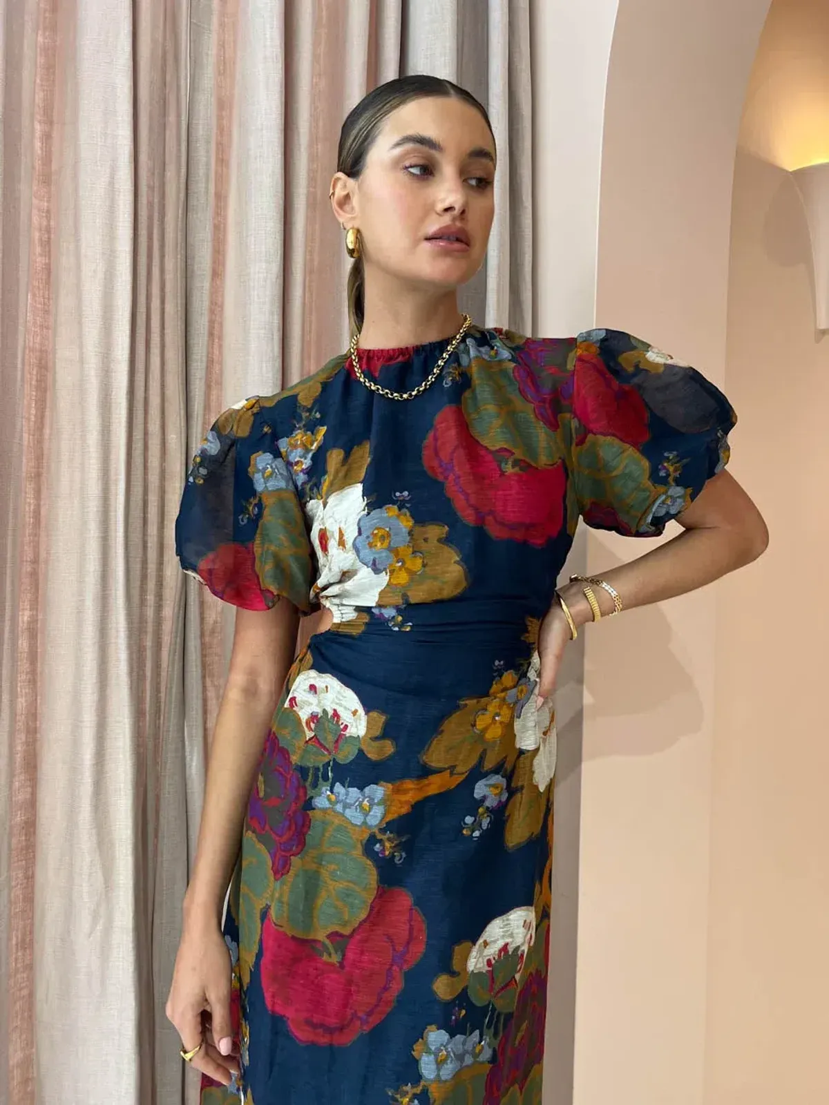 Sir the Label Bonita Puff Sleeve Gown Floral Size 1 / Au 8  - Image 4