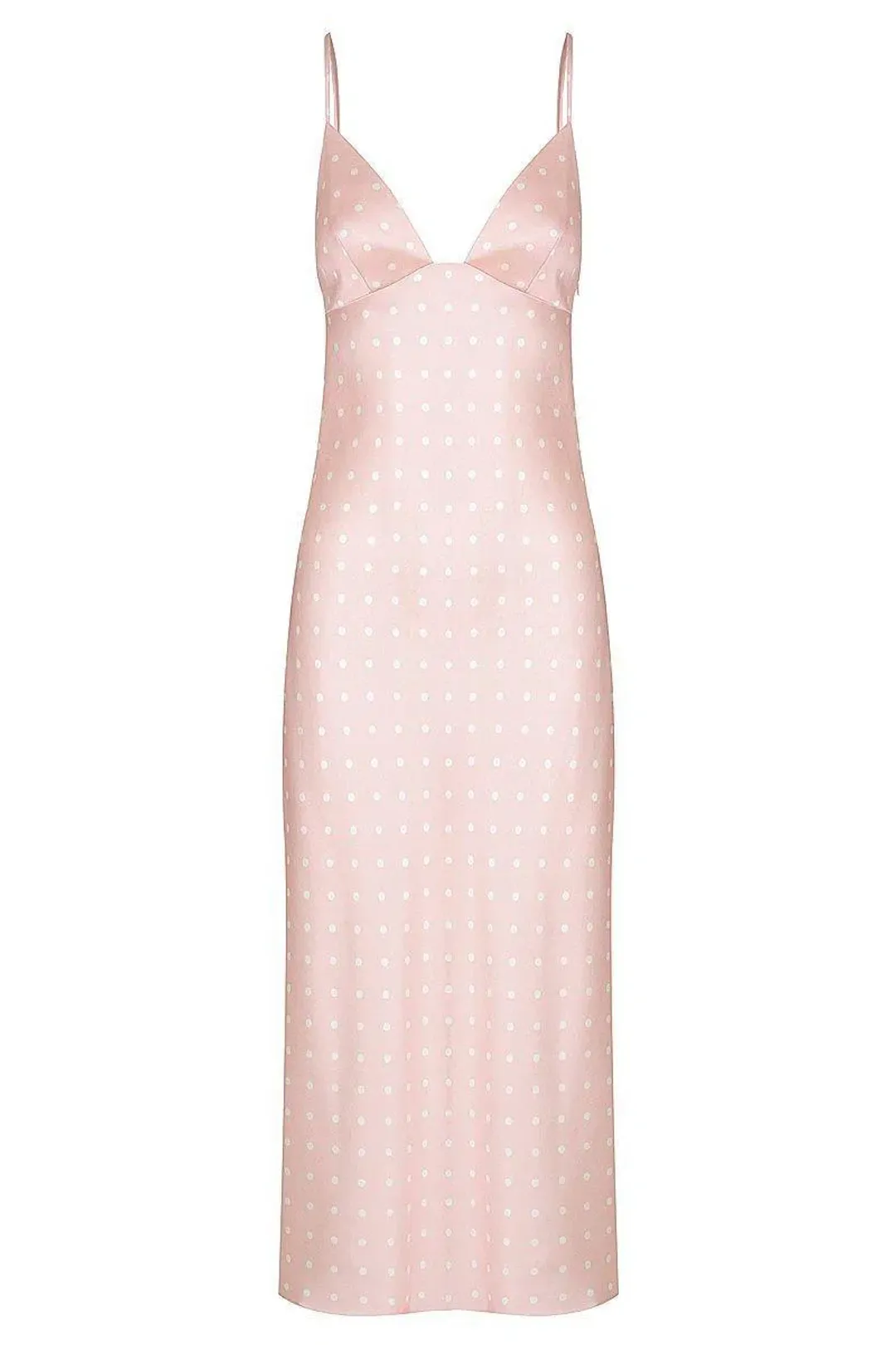 Shona Joy Bias Slip Midi Dress in Strawberry/Cream Spot Size 10 for rent on The Volte - main image