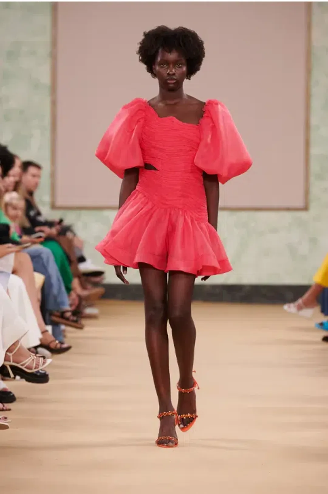 Aje Joan Puff Sleeve Mini Dress Pink Size 10 / M for rent on The Volte - main image